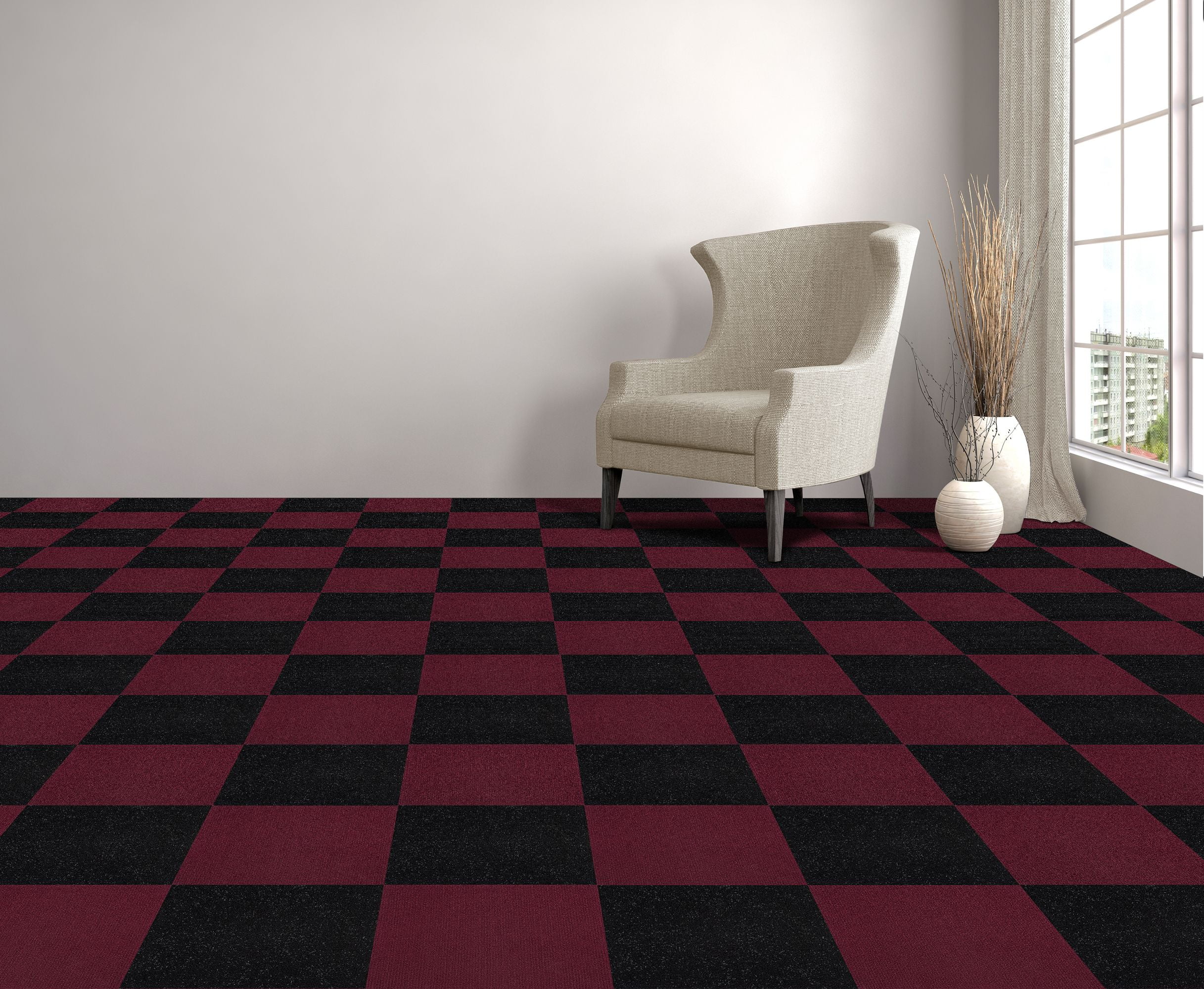 Achim Nexus Self-Adhesive Carpet Floor Tiles (Jet Black, 12 in x 12 in, 12-Pack) h9tcf