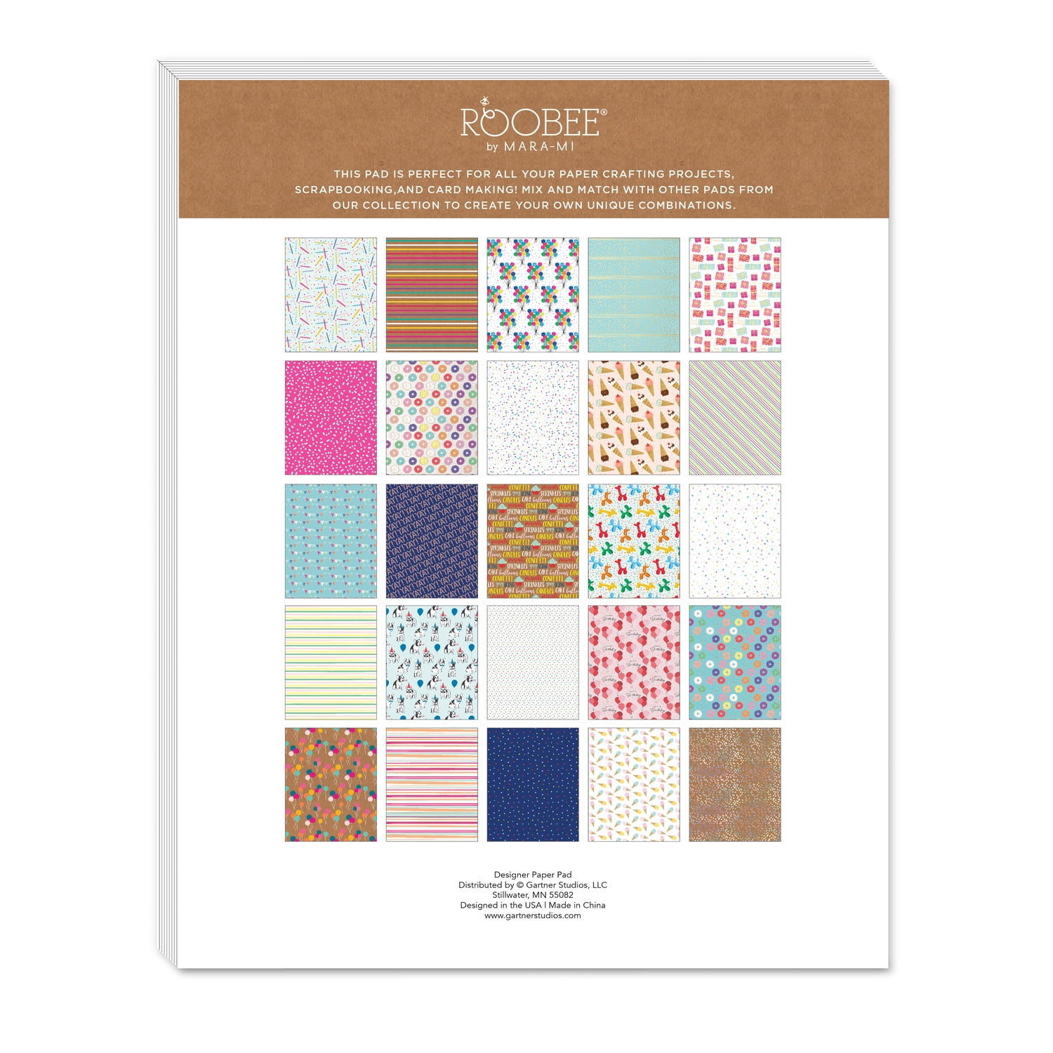 Roobee by Mara Mi Celebrations Decorative Cardstock Paper Pad (Multi-color, 8.5 in x 11 in, 50 Sheets) idngf