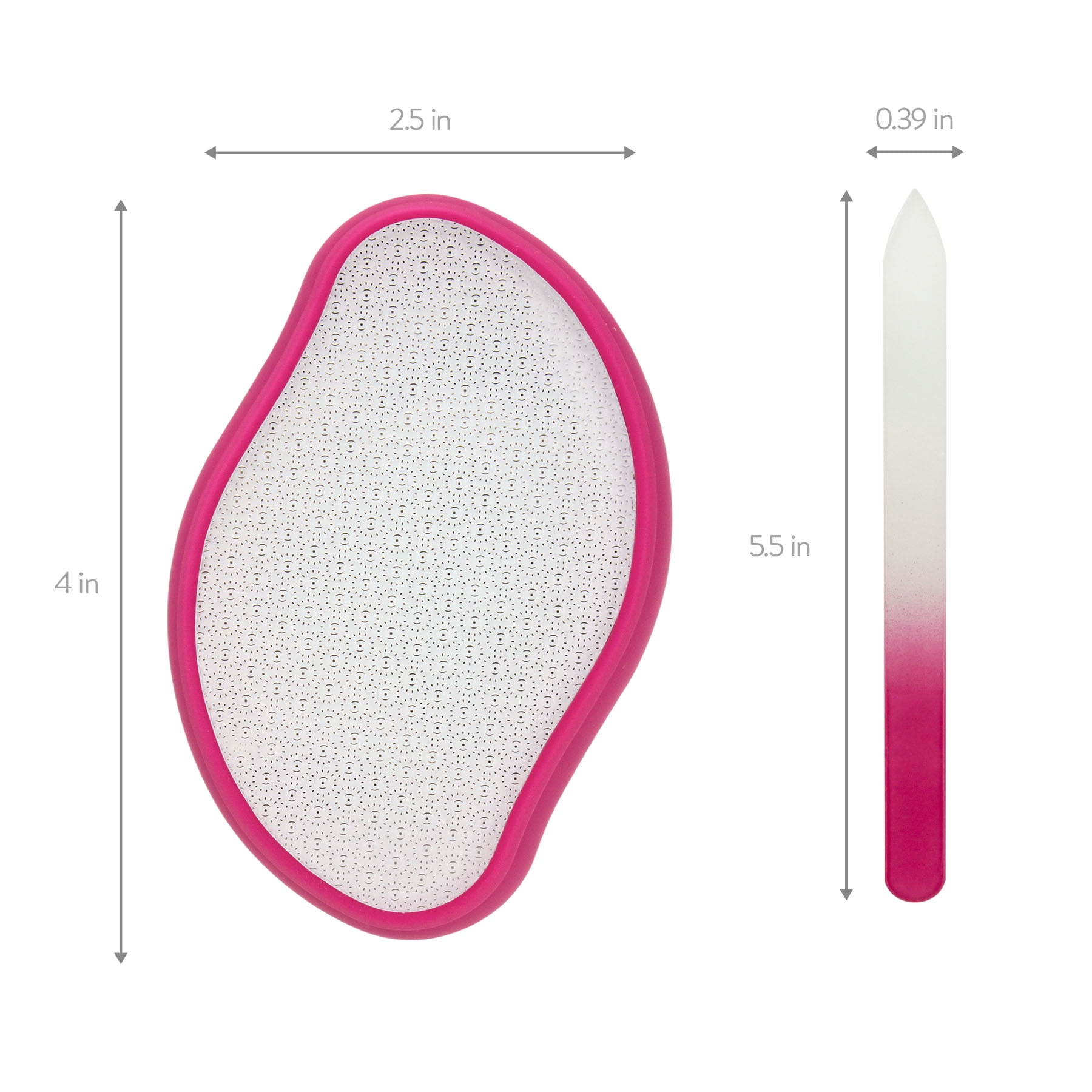 Walmart Care & Fix Glass Nail File Set Professional Manicure Tool (Pink, 2-Piece) jj5k8