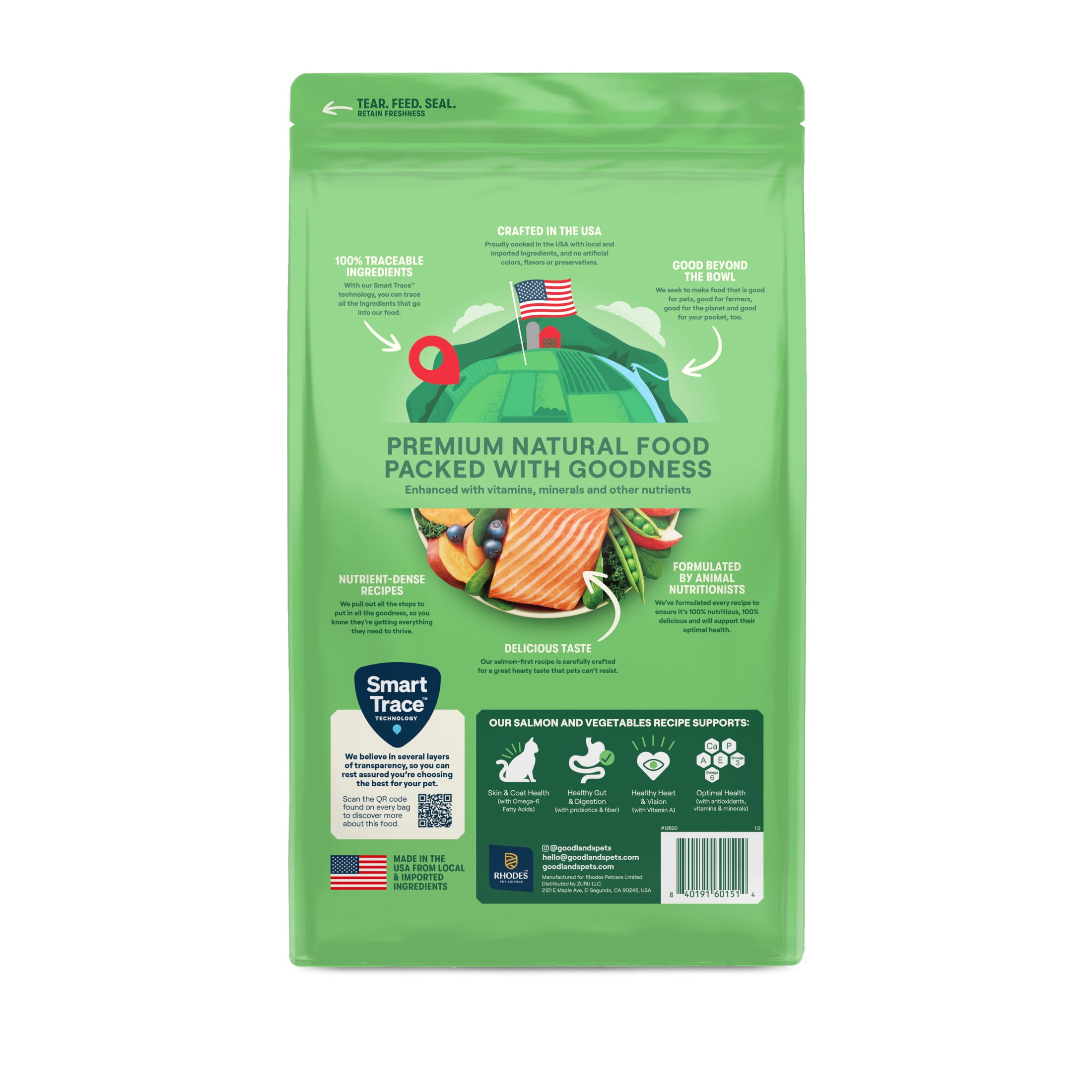 Goodlands Salmon & Vegetable Recipe Dry Adult Cat Food with Probiotics (7 lb) 8nkk3