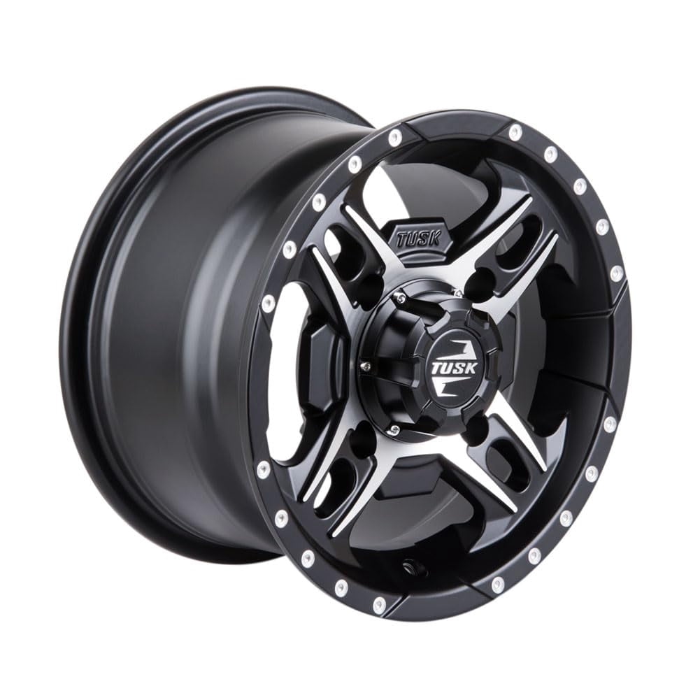 Tusk Beartooth Wheel 12x7 4/137 Bolt Pattern Machined and Black Finish for Kawasaki Mule 610 4x4 XC (12x7 in) 8zton