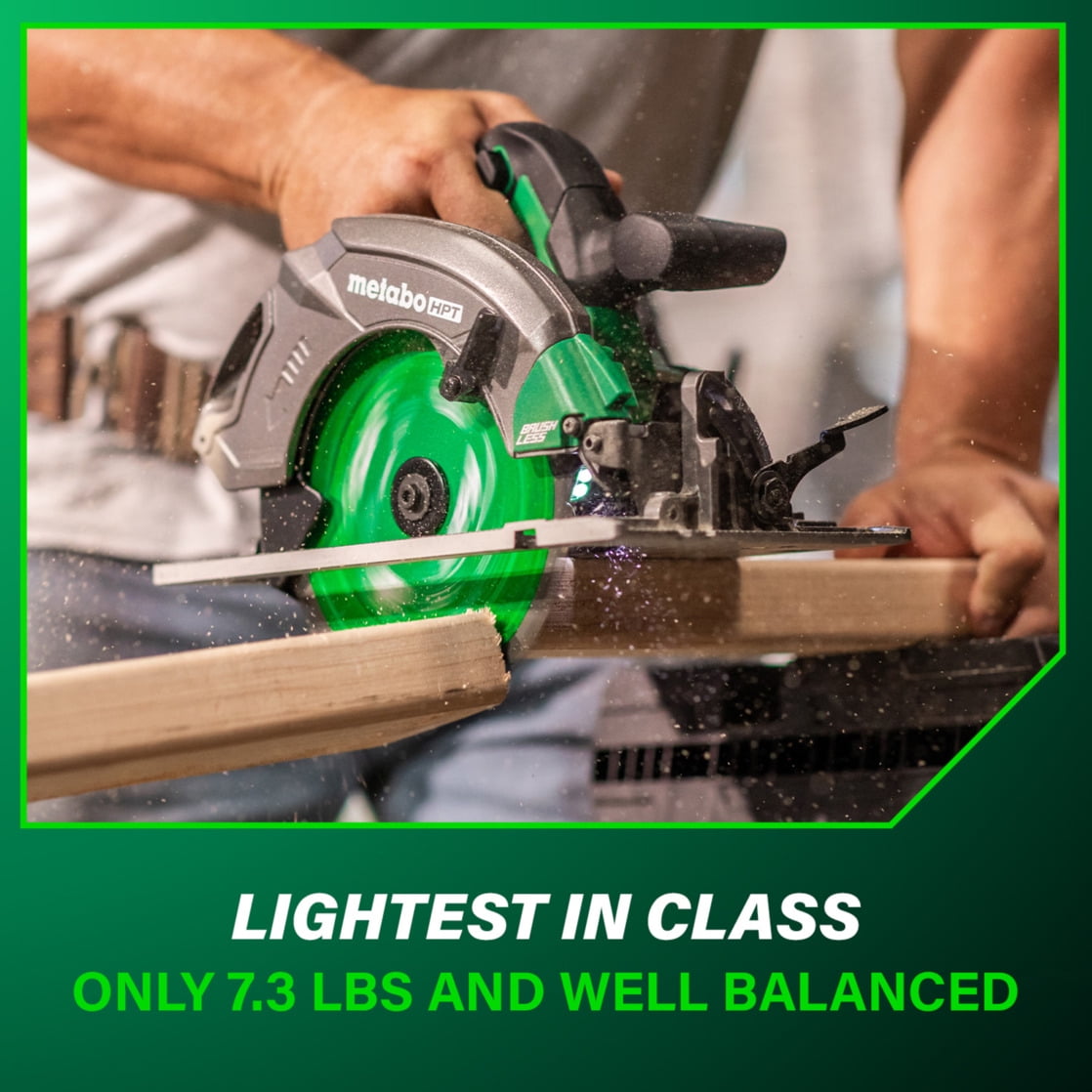 Metabo HPT 18V Cordless Circular Saw, Brushless Motor, 7-1/4-In Blade, Tool Only (C1807DAQ4) xqlzh