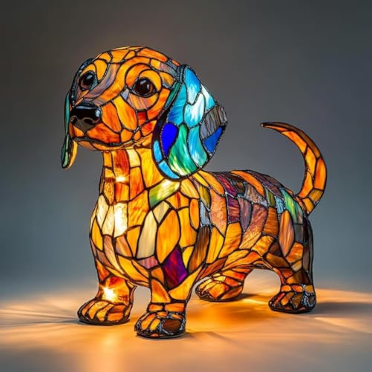KUKIDSVO Dachshund Night Light, Dog Series Art Table Lamp, Decorative LED Pet Theme Decor (5.1 in) ub8e2