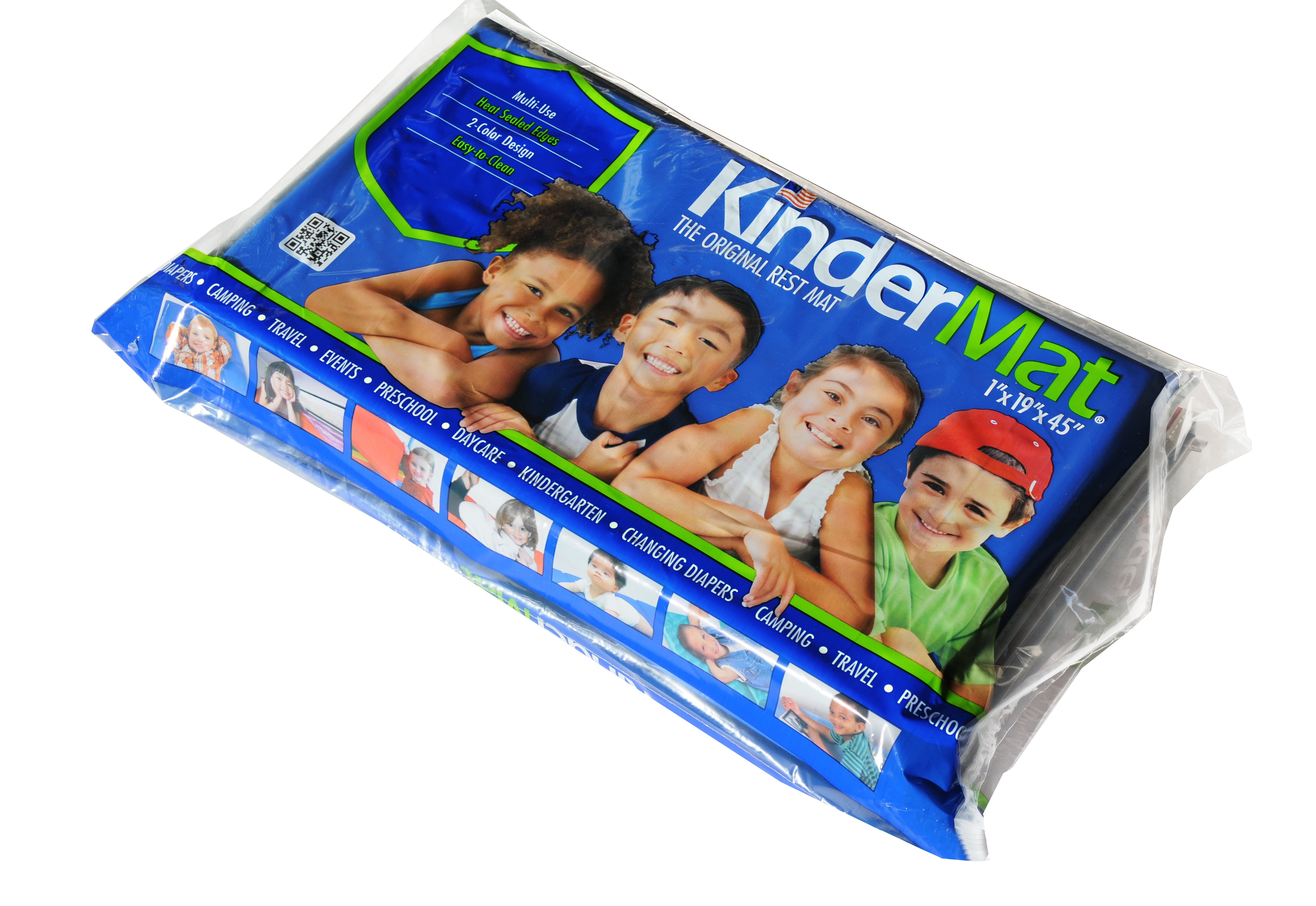 Peerless Plastics KinderMat Tri-Fold Nap Mat for Preschool and Daycare (Red and Blue, 2 Pack, 1 in x 19 in x 45 in) 4wu6z