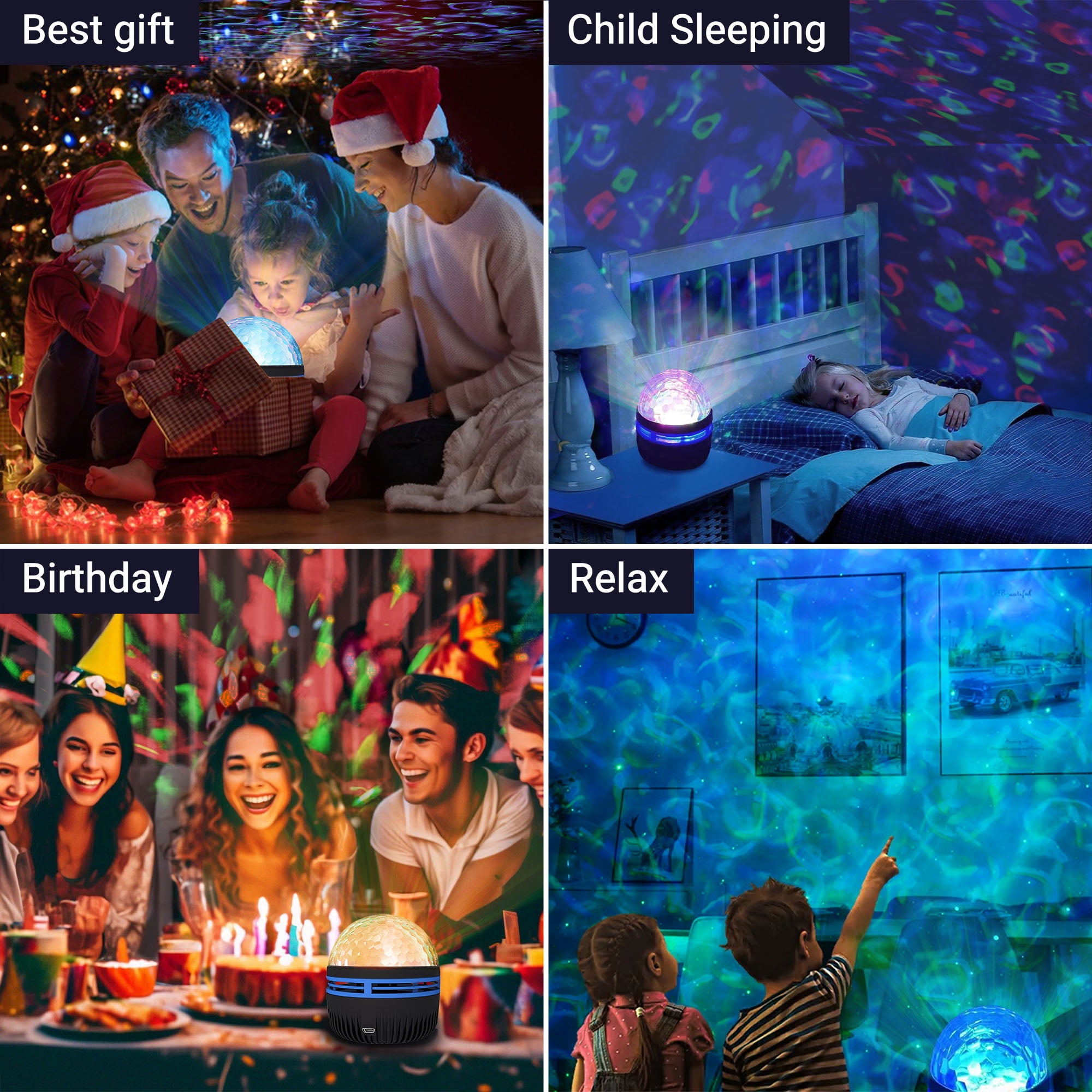 DAYBETTER Galaxy Star Projector, Remote and Voice Control Night Light for Bedroom Decor (Blue, 1 Pack) ifvfo