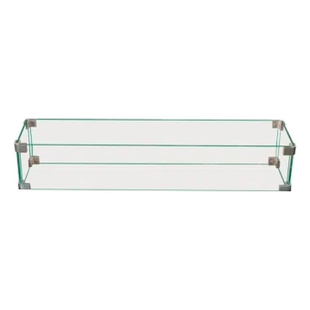 Living Source International Rectangle Fire Pit Flame Guard (Clear, 24 in x 12 in) 5uxg0