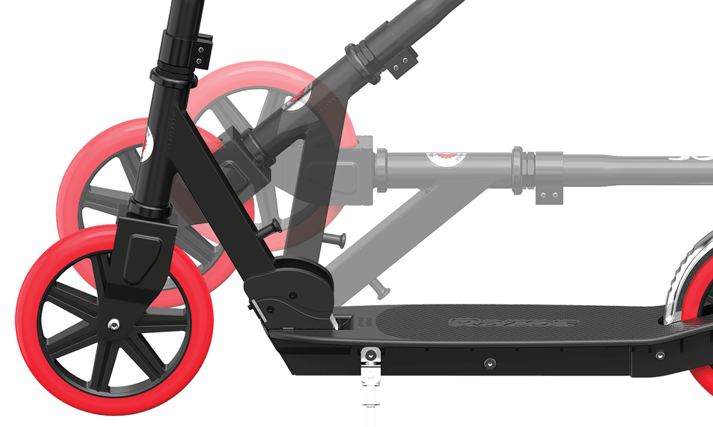 Razor Carbon Lux Kick Scooter with Large Spoked Wheels and Folding Frame (Red, 220 lb Capacity) zzxeb