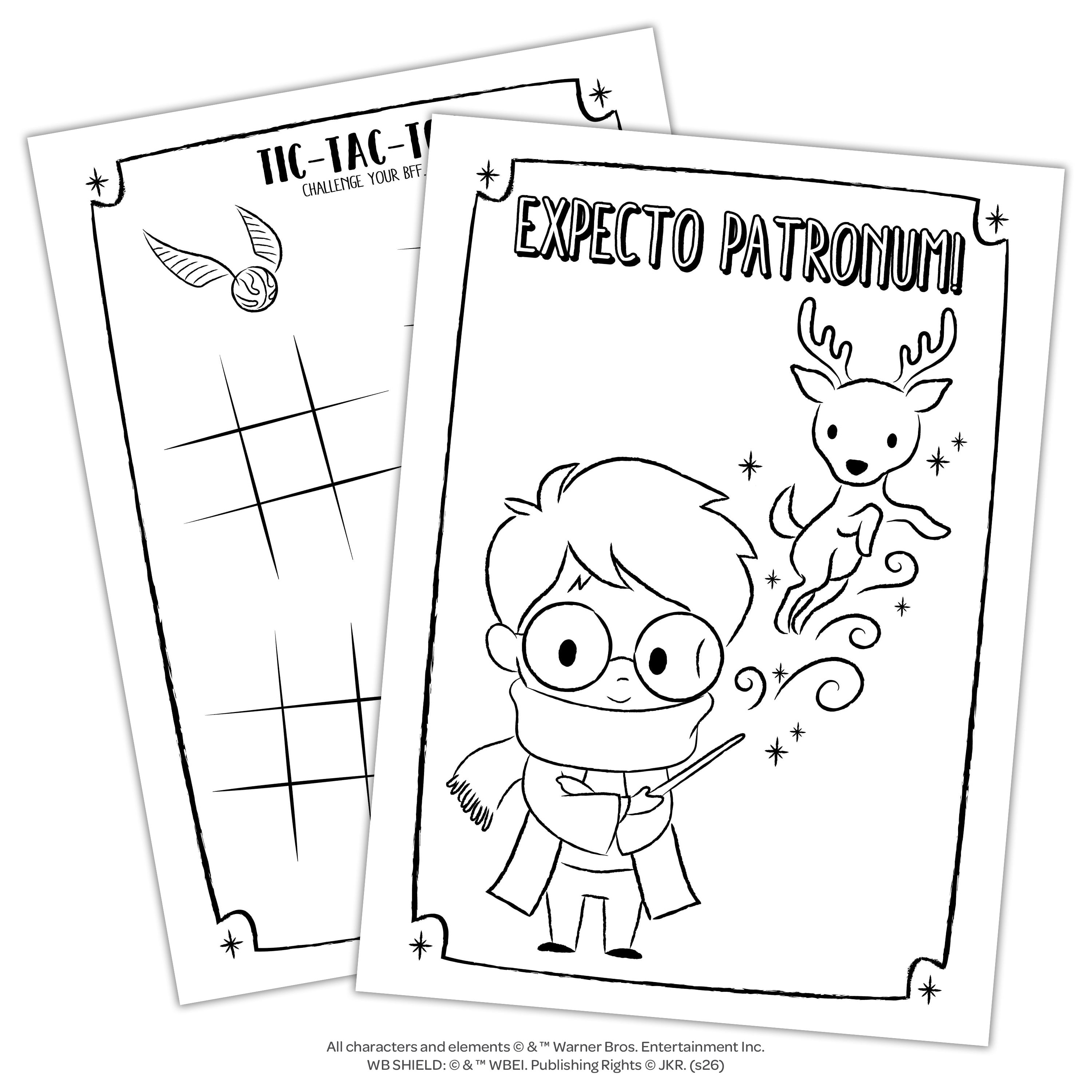 Harry Potter Coloring and Activity Book with 4 Wand-Shaped Crayons (Multicolor, 32 Pages) 3edhi
