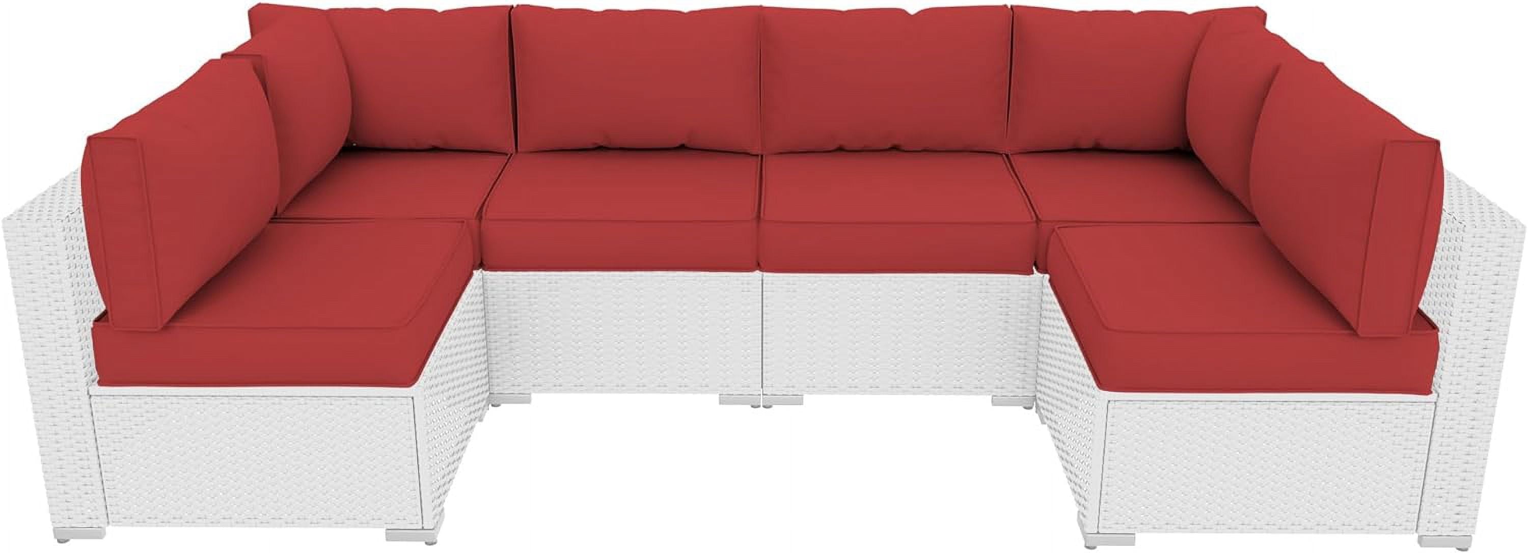 ELPOSUN Outdoor Patio Furniture Replacement Cushions, Deep Seat Sectional Sofa Cushions, Water-Resistant Fabric (Red, 14-Piece Set) px94t