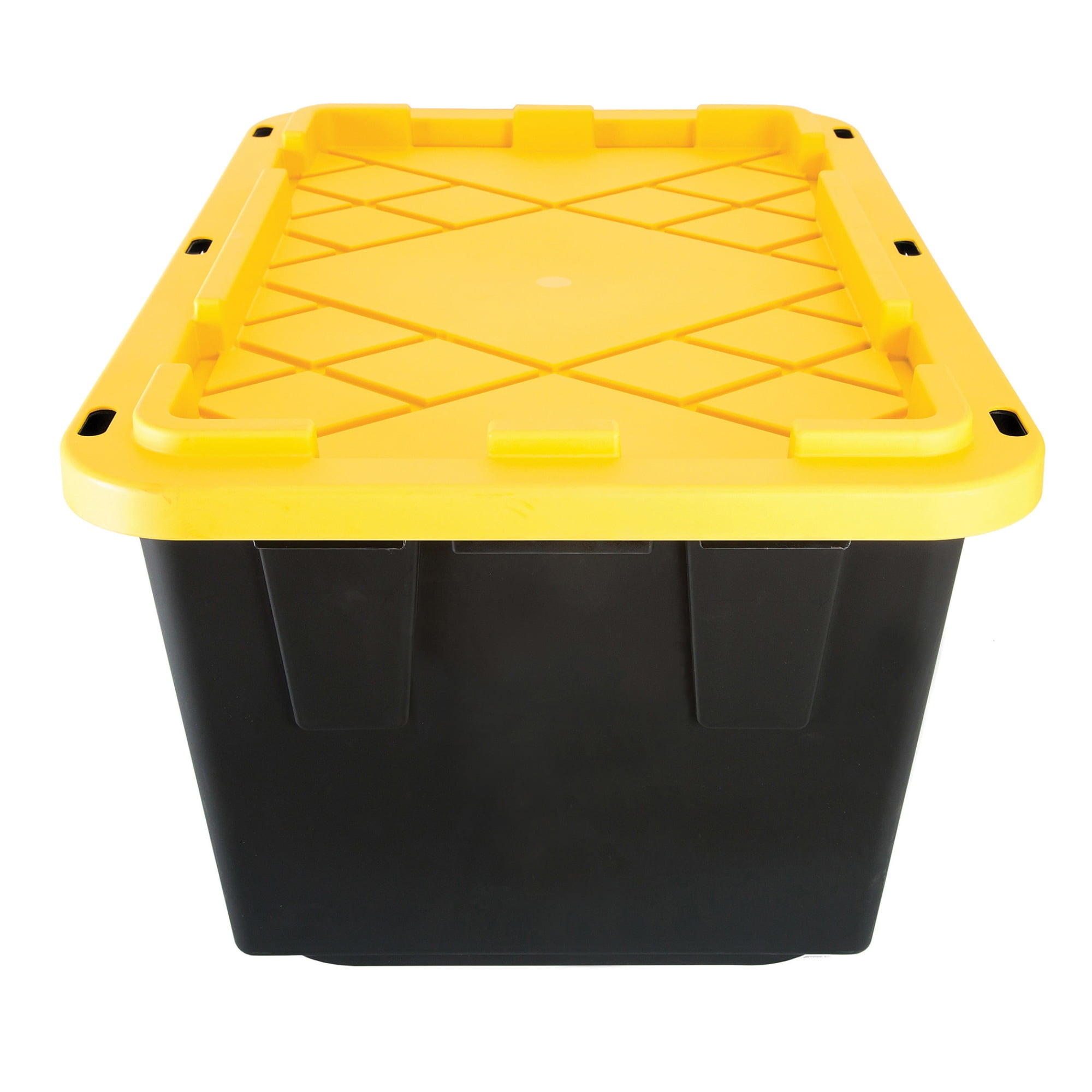 Greenmade Heavy-Duty Plastic Storage Boxes with Lids (Black, 27 Gallon, 4 Pack) eznr2