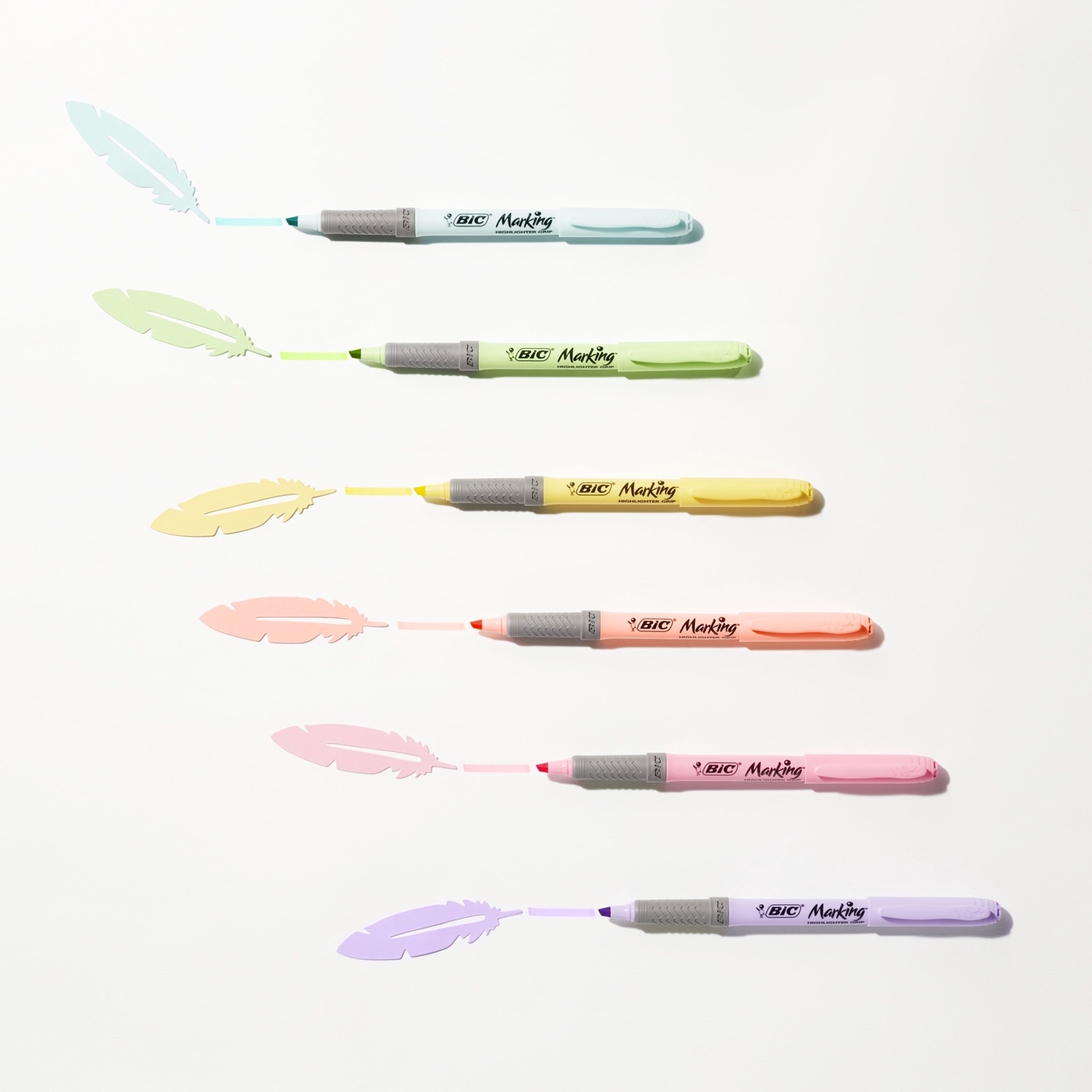 BIC Brite Liner Chisel Point Highlighter Set, Assorted Pastel Colors (6 Count) 96wnf