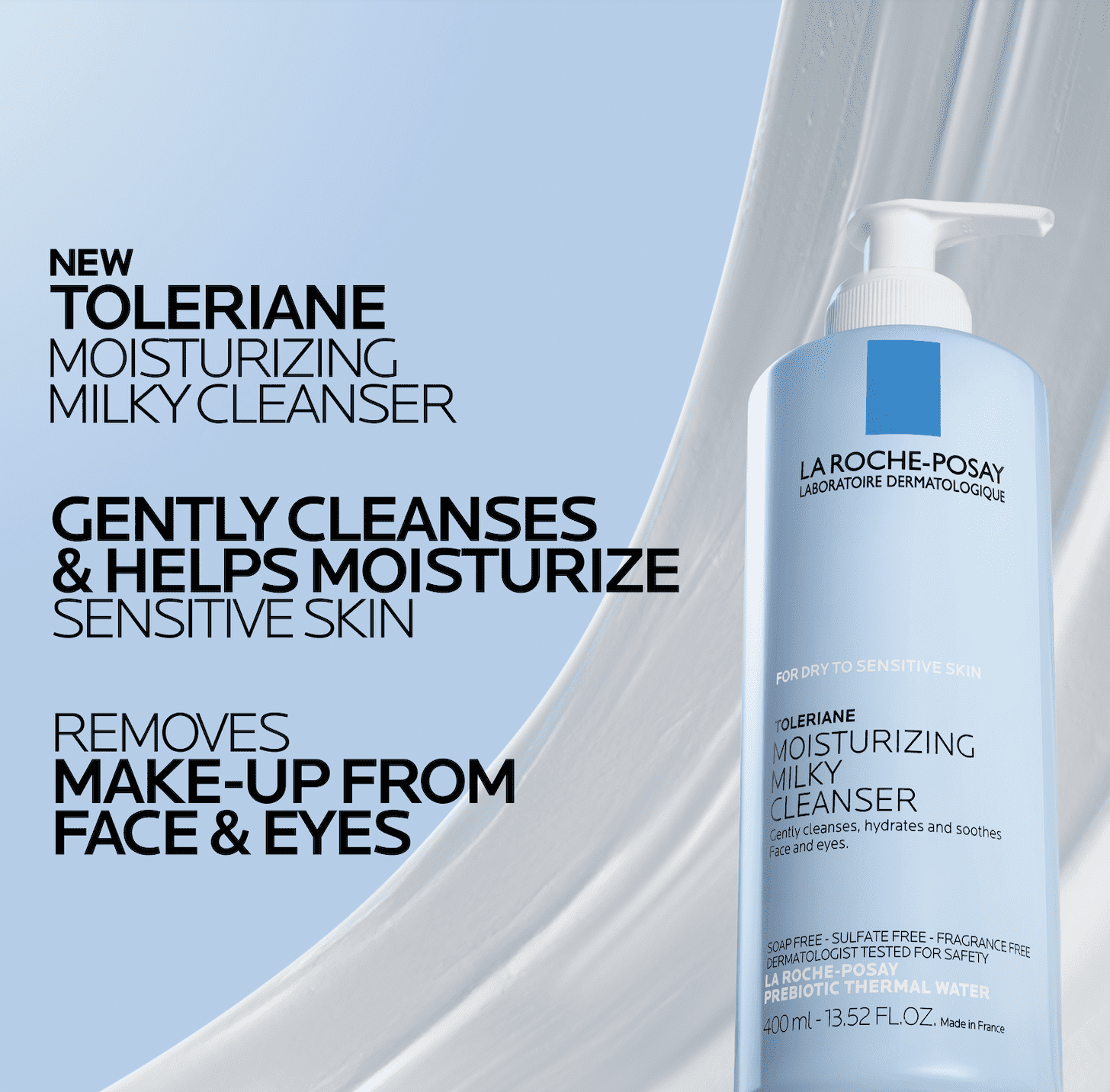 La Roche-Posay Toleriane Moisturizing Milky Facial Cleanser for Dry and Sensitive Skin (13.5 fl oz) s0jga