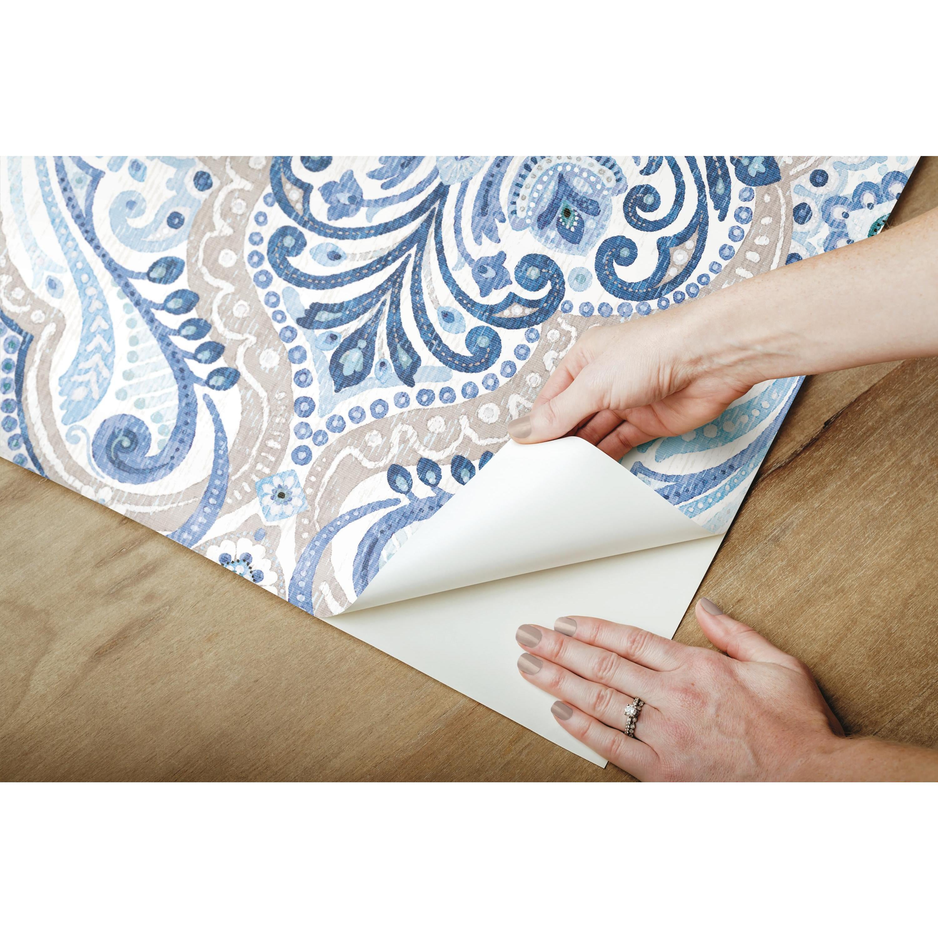 RoomMates Bohemian Damask Peel and Stick Wallpaper (Beige, 20.5 in x 18 ft) gg8is