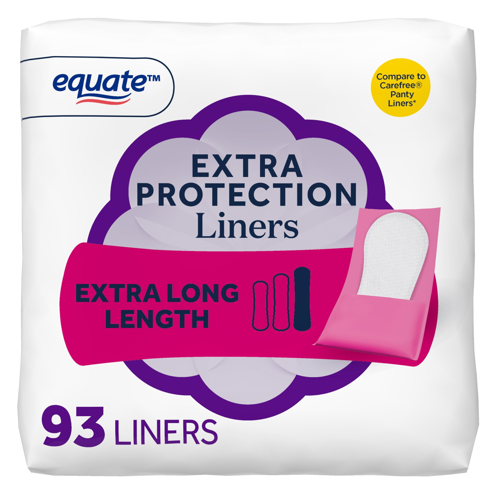 Equate Extra Protection Everyday Panty Liners, Extra Long Length (93 Count) jesbc