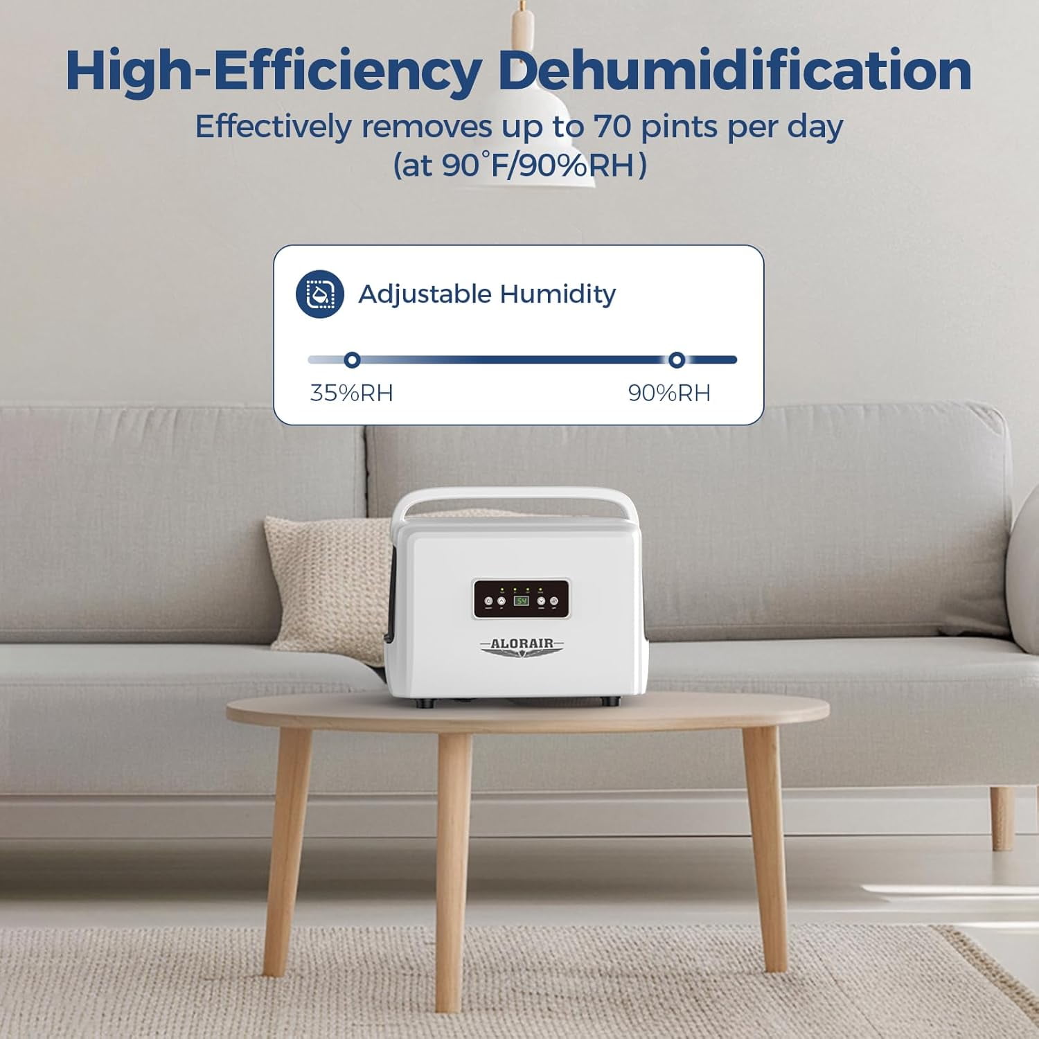 AlorAir Crawlspace Dehumidifier for Basements and Attics (White, 70 Pints) 4v90s