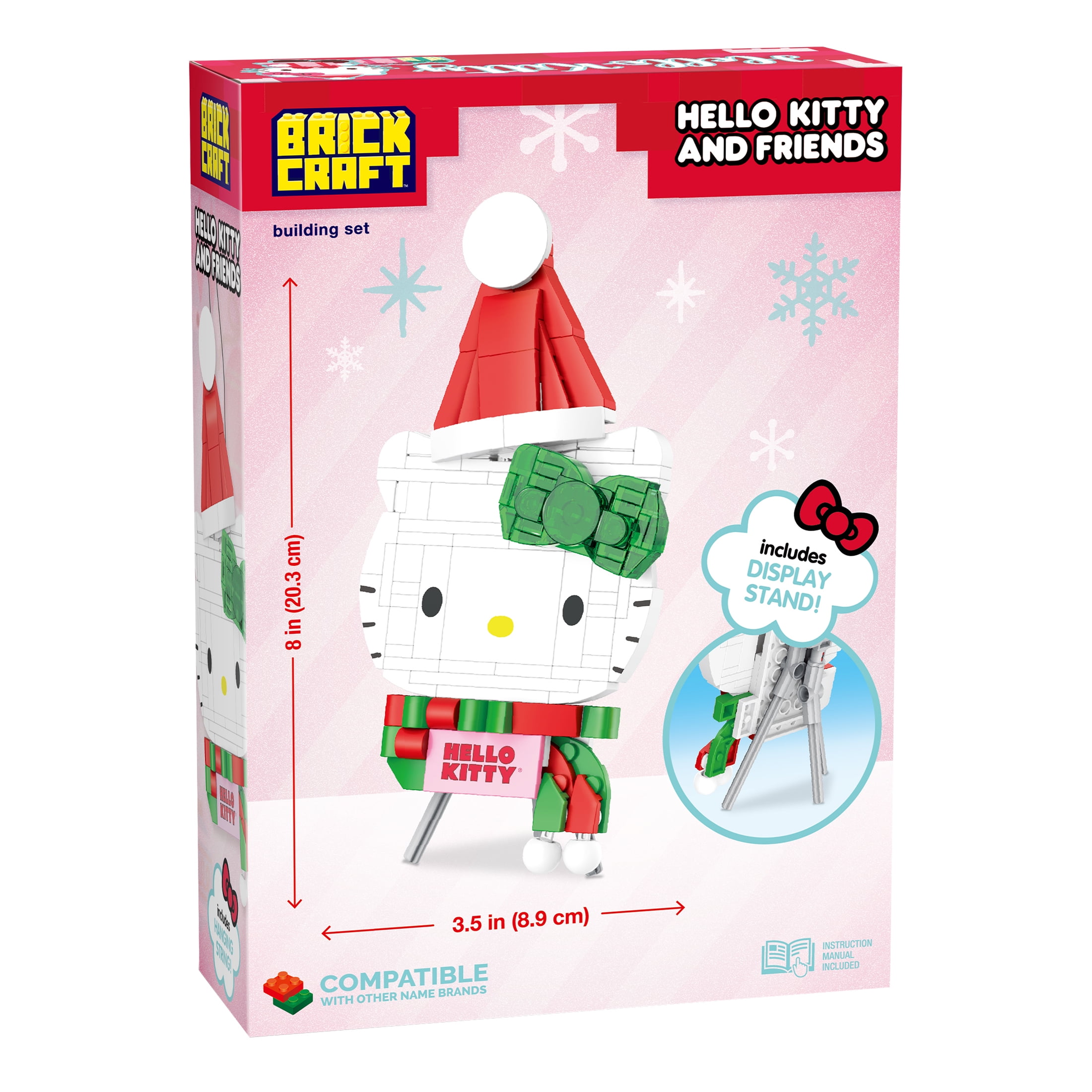 Brickcraft Hello Kitty Holiday Building Kit, Festive Sanrio Character Display Set (152 Piece Set) 0088p