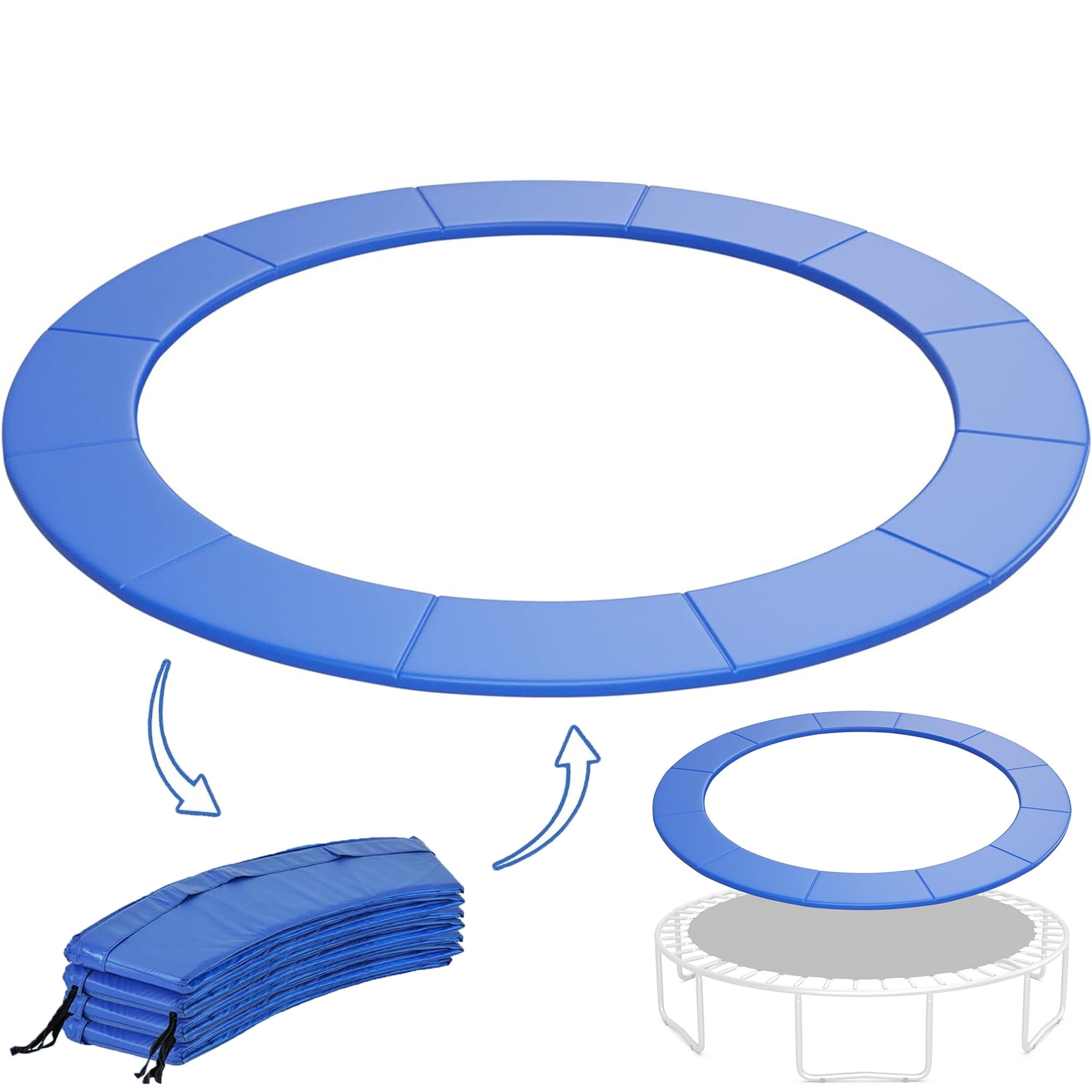 Meikoko 8ft Round Trampoline Replacement Safety Pad (Blue, 8 ft) syqyk