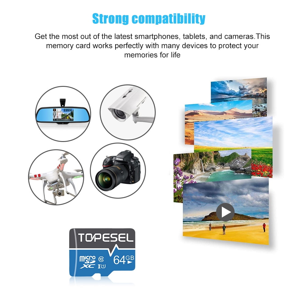 Topesel microSDXC Memory Card with Adapter (Black, 2 Pack, 128GB Total) 5j32o - Image 3