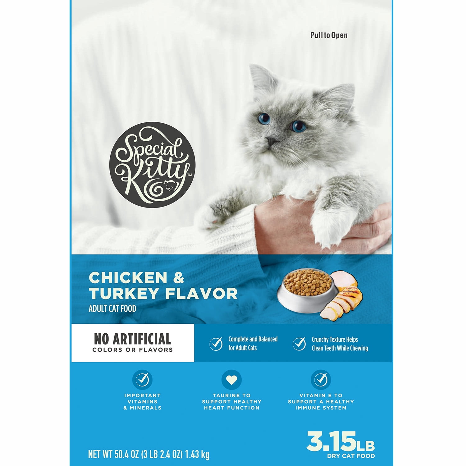 Special Kitty Complete Nutrition Dry Cat Food Chicken & Turkey Flavor (3.15 lb) apdj9