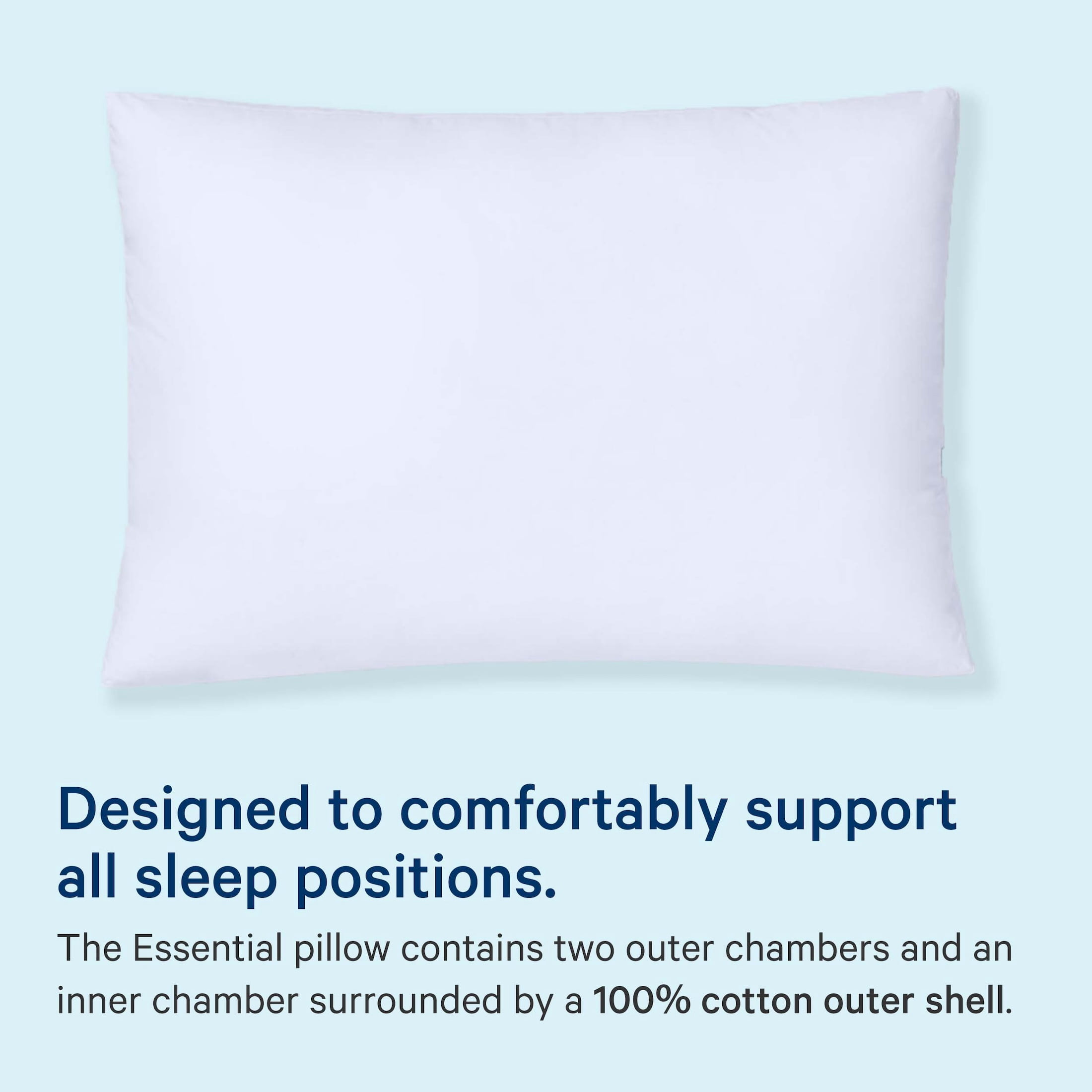 Casper Sleep Essential Pillow, Breathable Down Alternative Support (White, Standard) 4yk5k