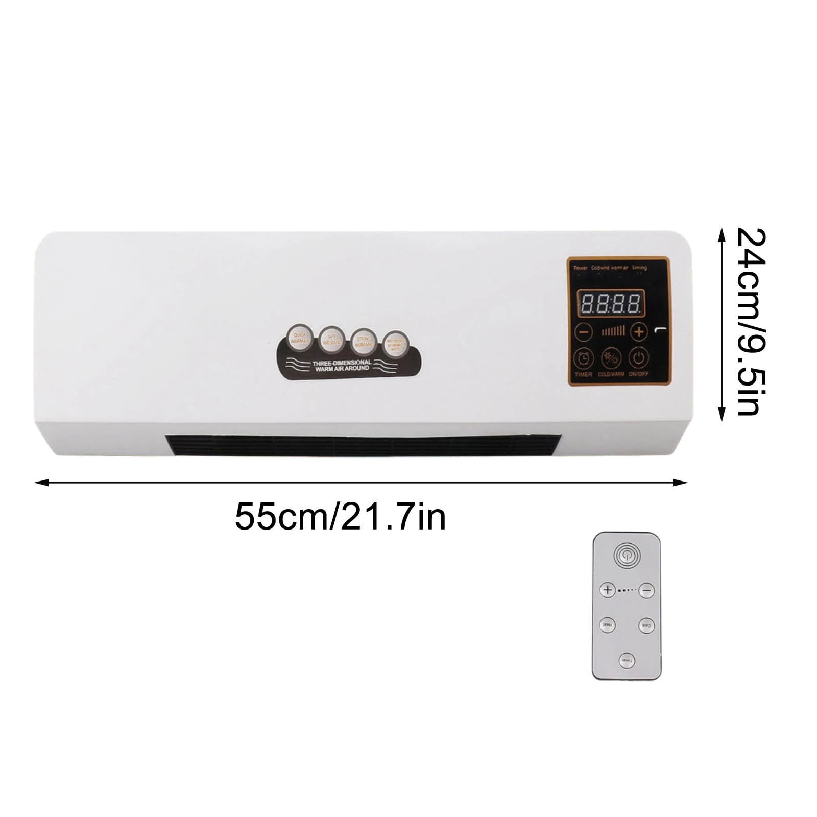 HOMBOTI Electric Wall Heater, Space-Saving Indoor Heating Unit with Remote Control and Towel Drying Rack (White, 1 Unit) 05rdp