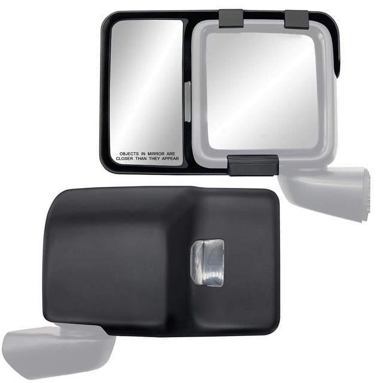 K-Source Snap & Zap Custom Fit Towing Mirror Pair for Jeep Wrangler and Gladiator (Black, 2-Piece Set) okvnr