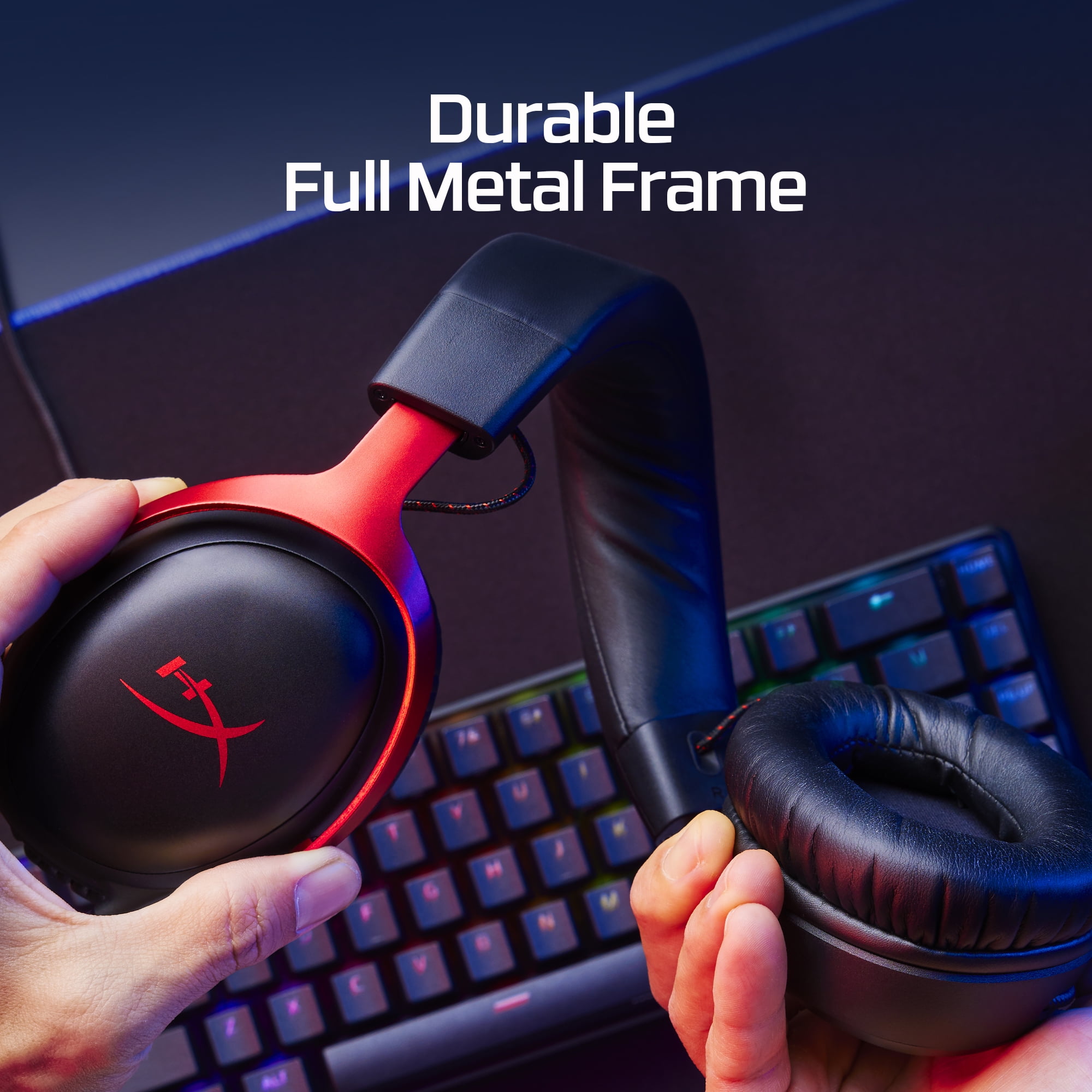 HyperX Cloud III Wired Gaming Headset, Immersive DTS Spatial Audio, Memory Foam Comfort, Multi-Platform Compatibility (Black/Red, 1 Unit) p92uh