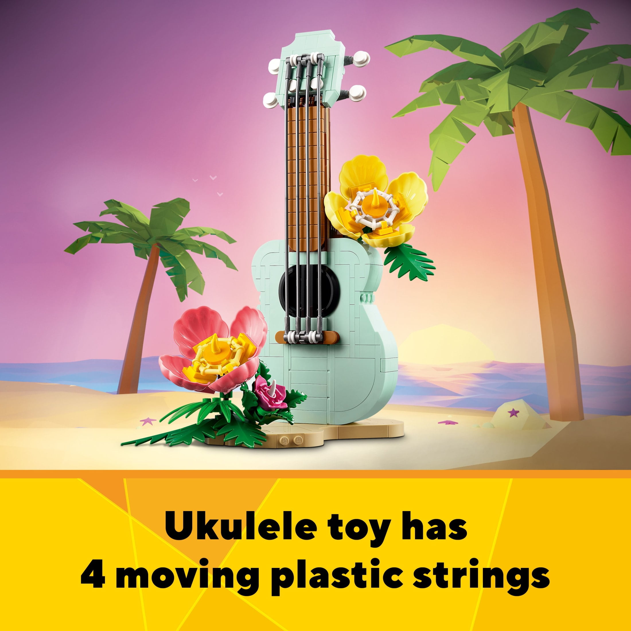 LEGO Creator 3-in-1 Tropical Ukulele Building Set, Beach-Themed Creative Construction Toy for Kids (Multicolor, 387 Pieces) ykvie