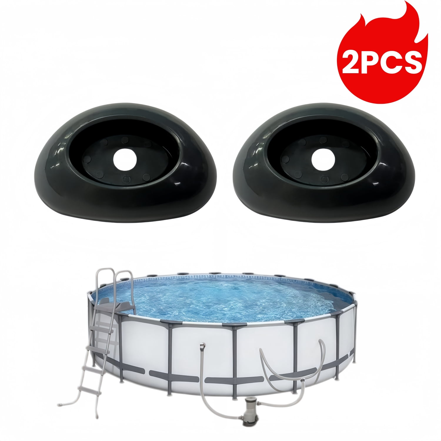 DADAMAII Pool Leg Cap Replacement for Bestway Steel Pro MAX & Power Steel Frame Pools (Black, 2 Pack) 88jrr