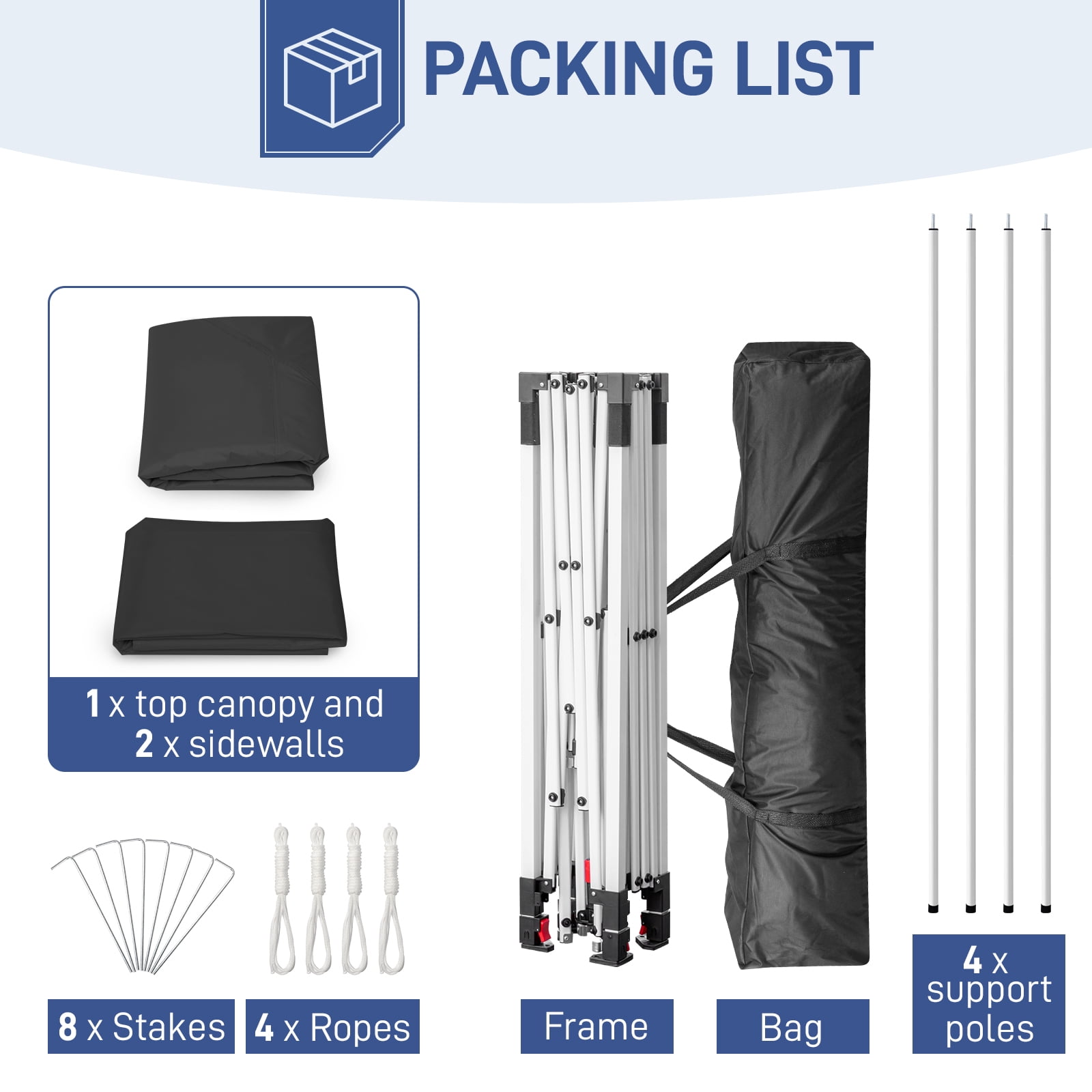 UBesGoo Pop Up Canopy Tent Outdoor Patio Shade Shelter (Black, 10 ft x 10 ft) mrtob
