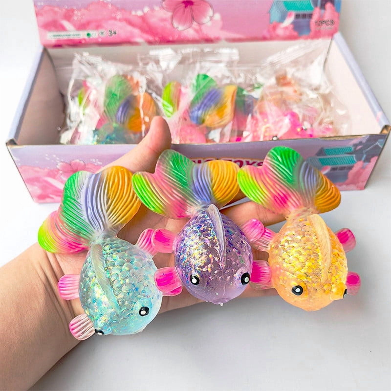 PoyoKee Goldfish Stress Ball Sensory Toy, Slow Rising Fidget for Anxiety Relief (Gold, 2 in) ww9nl