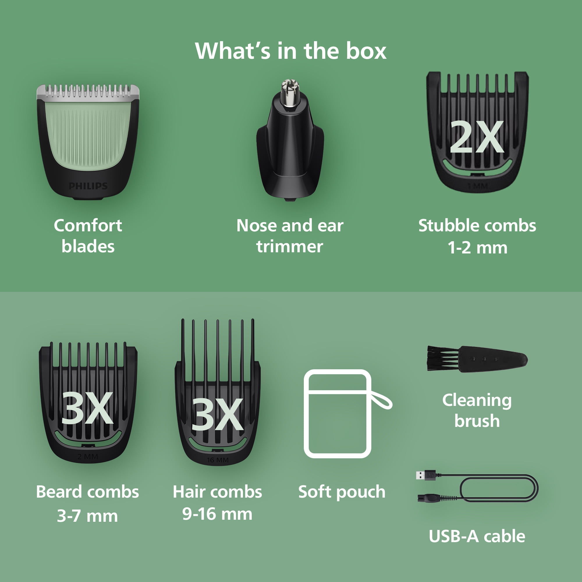 Philips Norelco All-In-One 3000 Series 13-in-1 Trimmer, Beard Styler and Hair Clipper (Black, 13 Piece Set) h153j