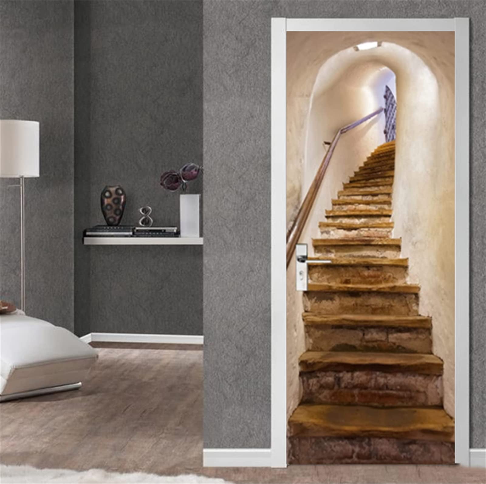 MUYIER 3D Drawbridge Door Mural Peel and Stick Removable Wallpaper Decal (30.3 in x 78.7 in) sncb5