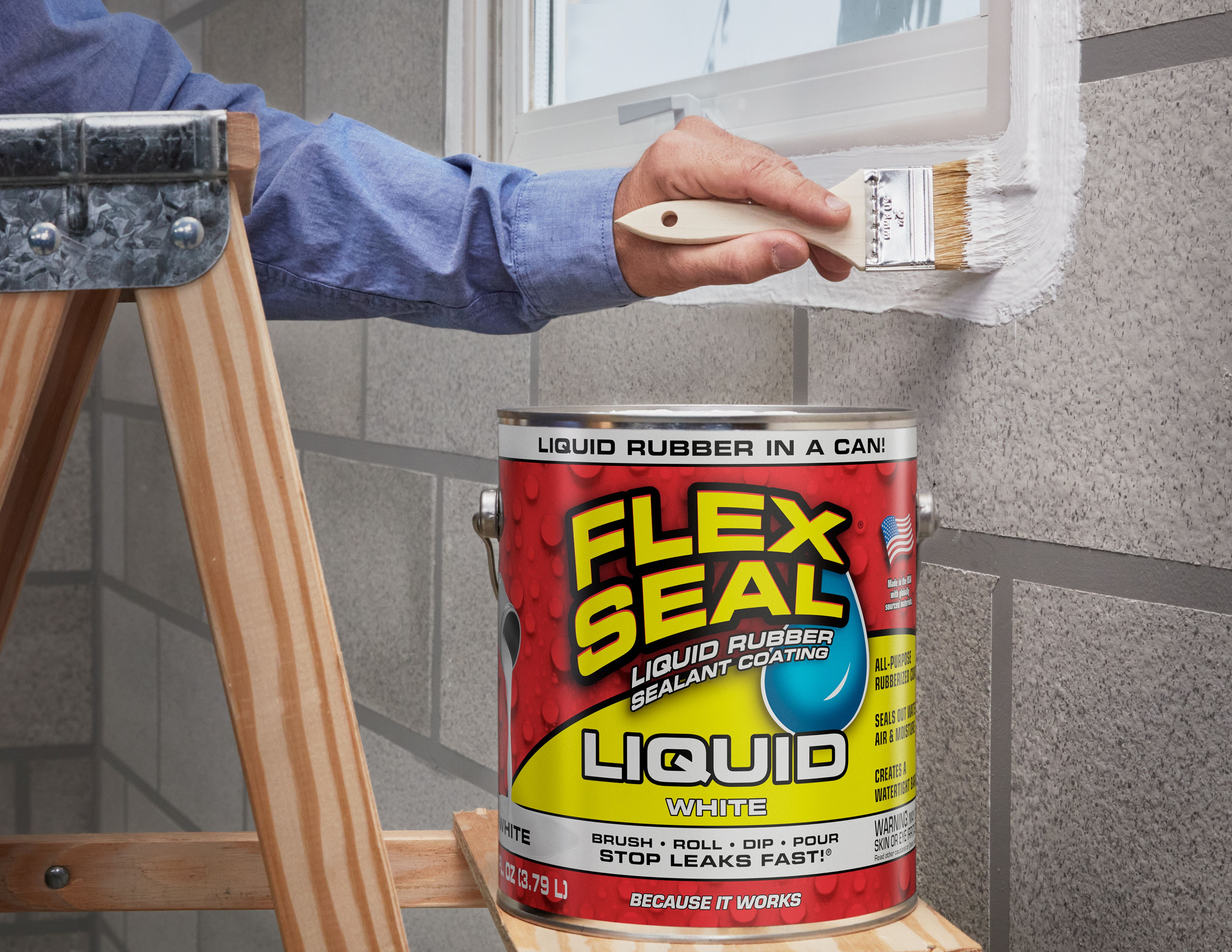 Flex Seal Liquid Rubber Sealant Coating, Waterproof Protective Barrier (White, 2 Pack, 1 Gallon) 1wk3x - Image 6