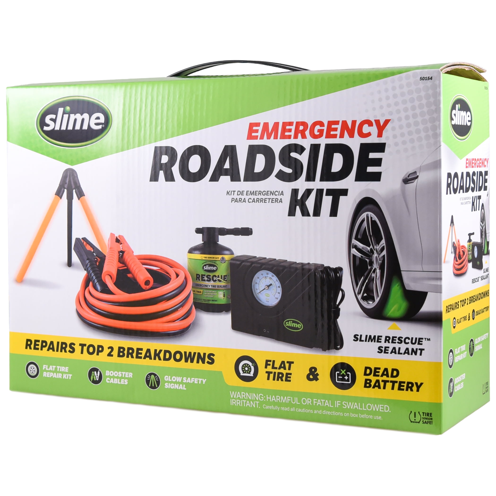 Slime Emergency Roadside Kit with Tire Inflator and Sealant (14 oz) 8kesx