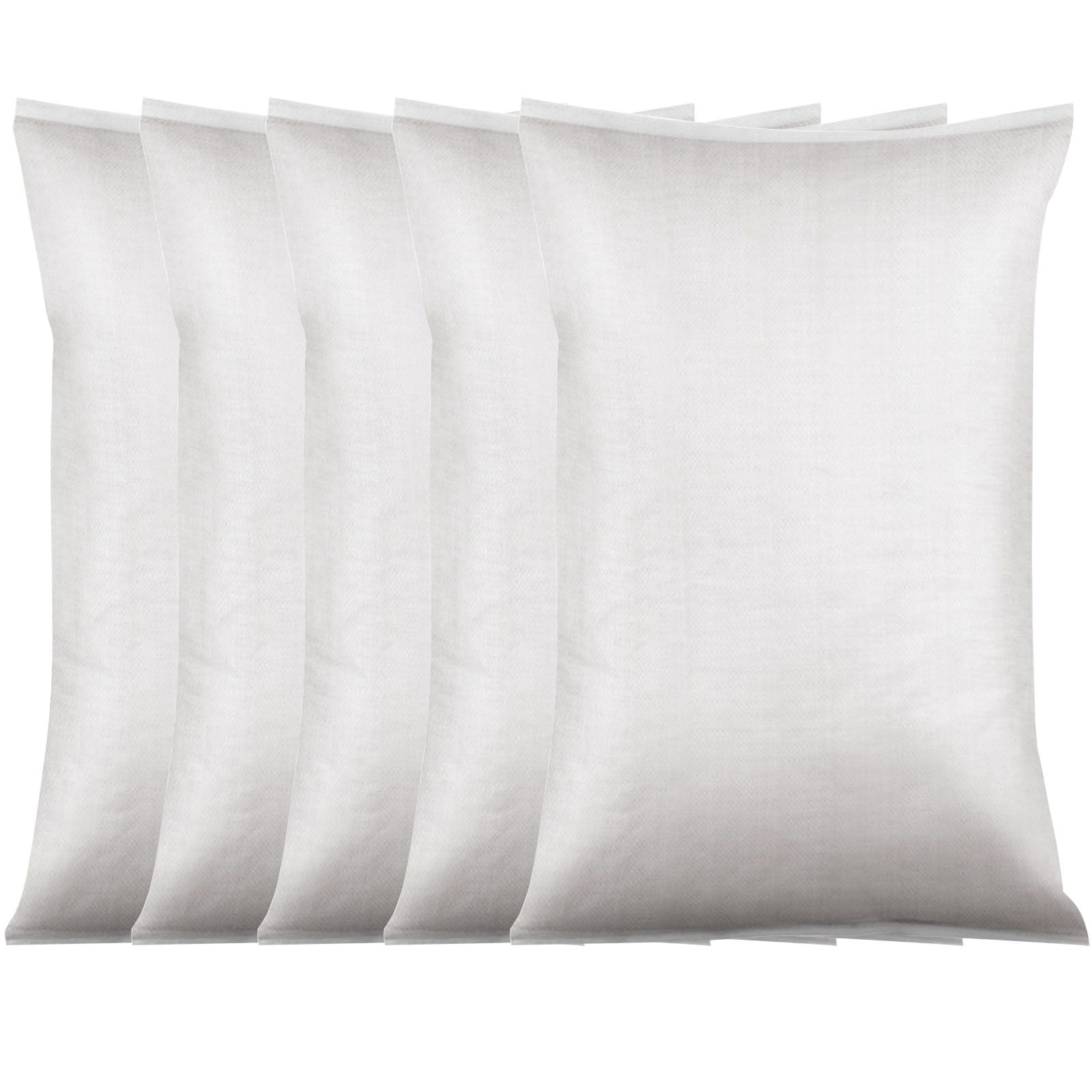 Eqslft Woven Polypropylene Storage Bags Heavy-Duty Multipurpose Sacks for Gardening and Food (White, 5 Pack) vg23m