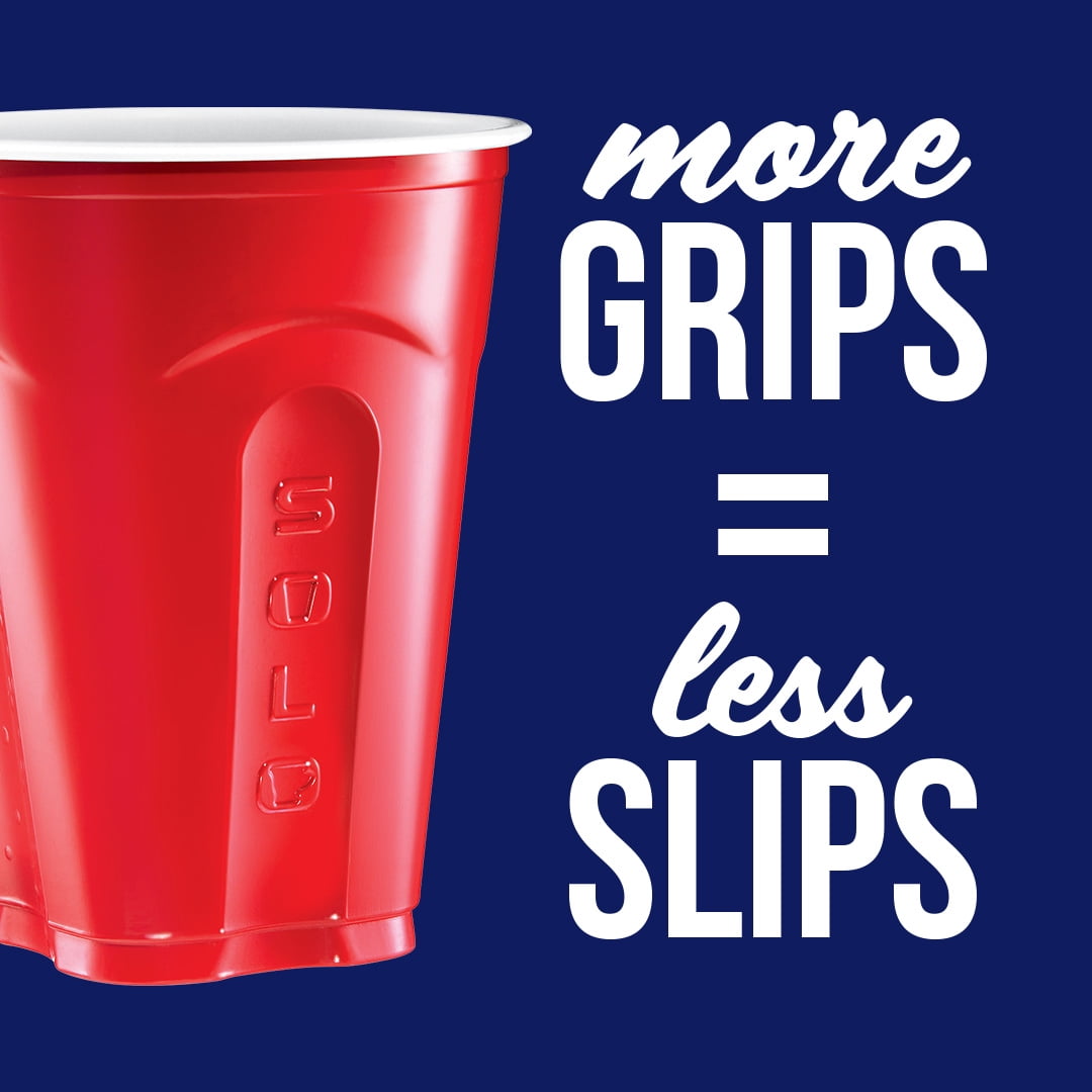 Solo Disposable Plastic Cups, Heavy-Duty Party Drinkware, Leakproof Design (Red, 18 fl oz, 100 ct) 14ght