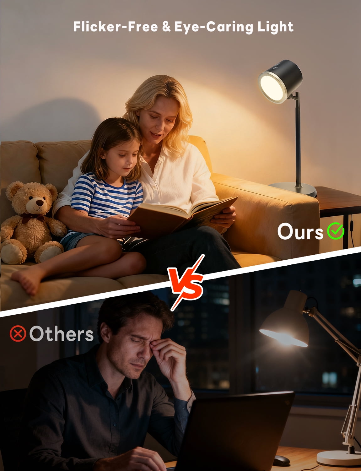 YULINKCO LED Desk Lamp with USB Charging Port, 360° Rotating Magnetic Task Light, Dimmable Bedside Reading Lamp (White, 1500 mAh) meg3c