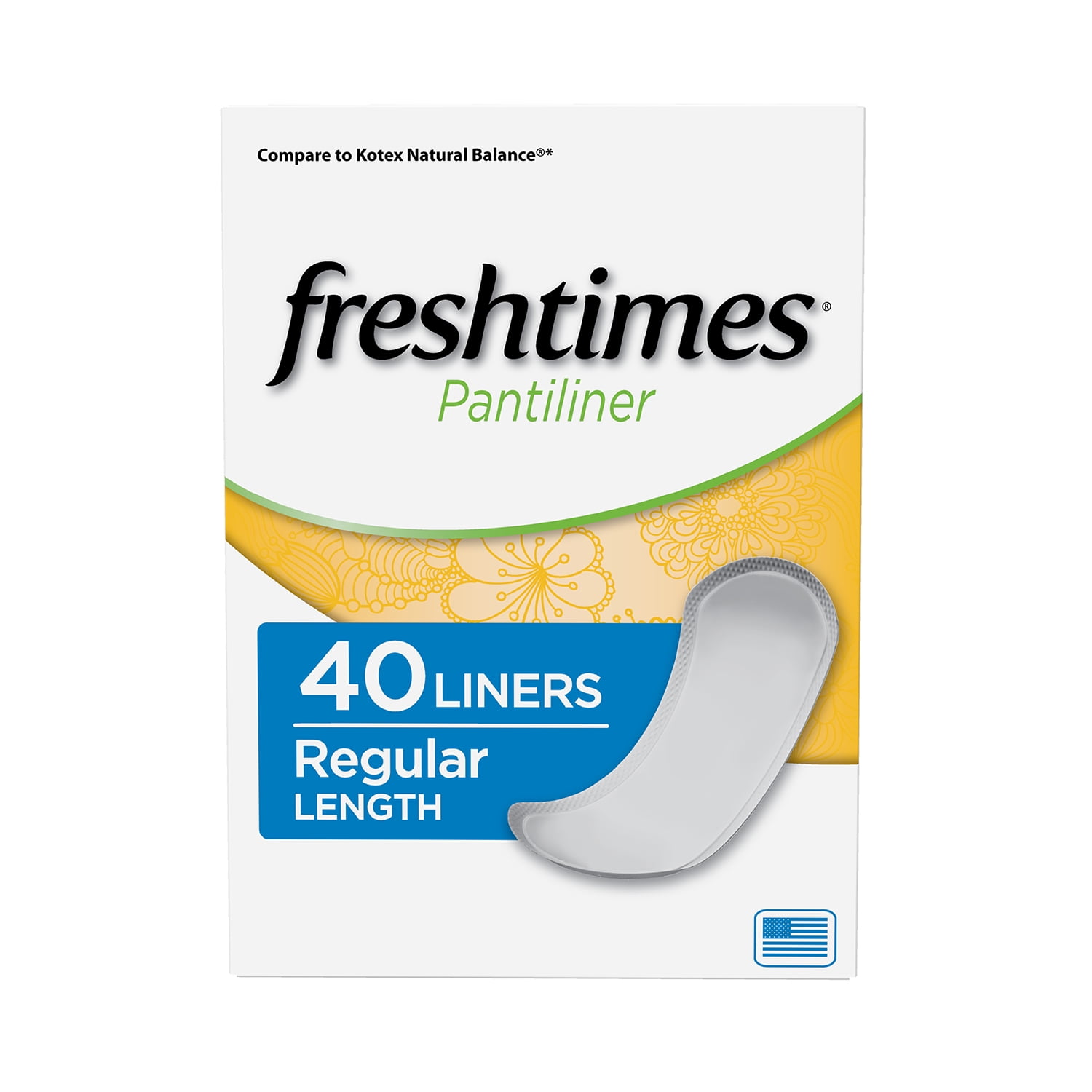 Equate Freshtimes Pantiliners, Regular, Unscented (6 Pack, 240 Count) frko6