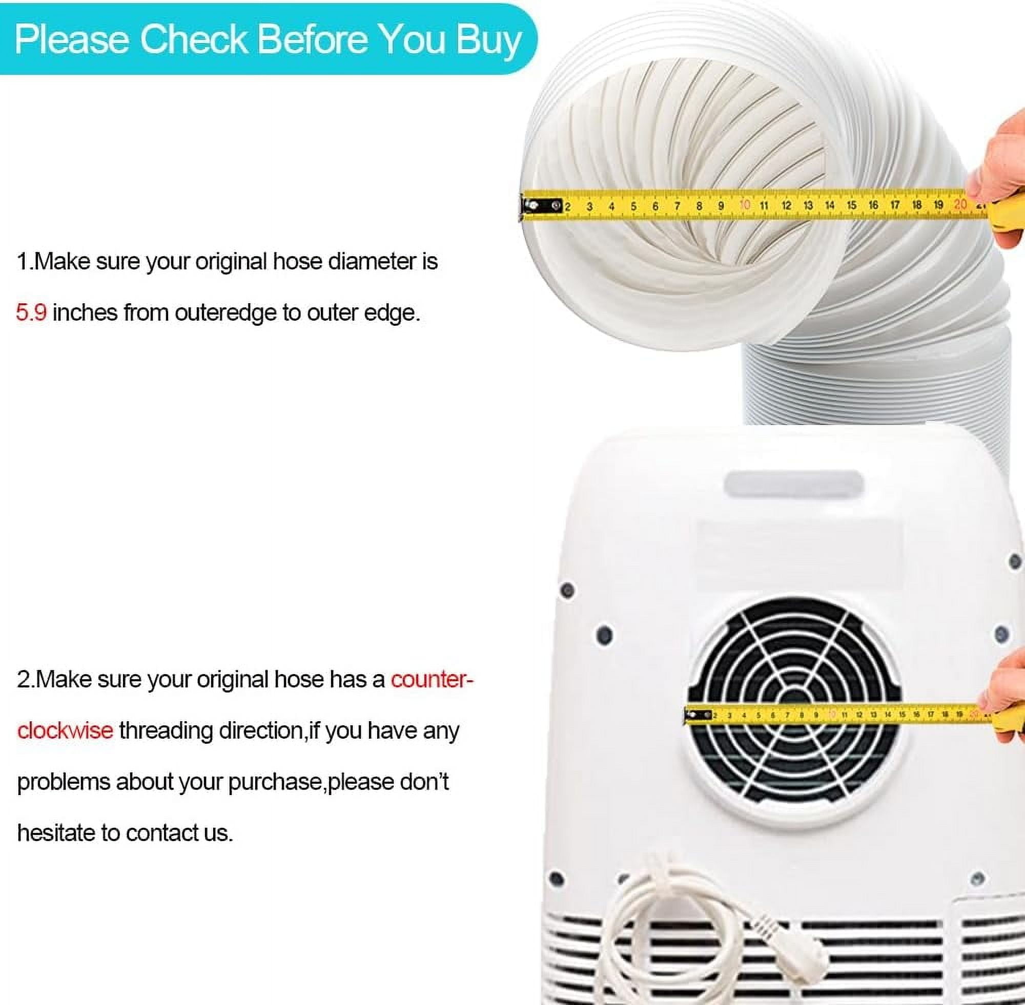 Saburrnity Portable Air Conditioner Exhaust Hose (5.9 in Diameter, 59 in Length) yhkqz