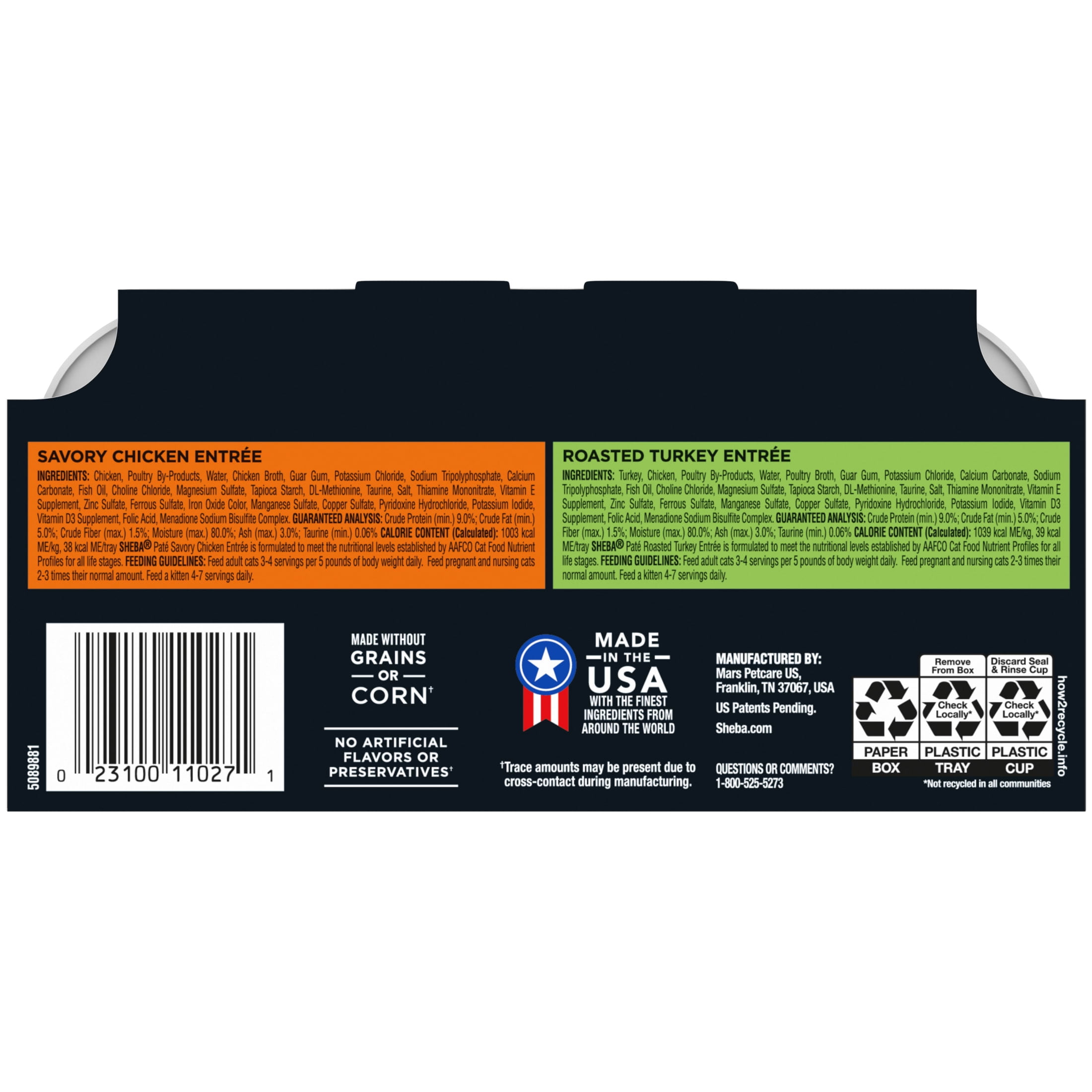SHEBA Perfect Portions Variety Pack Wet Cat Food Pate (12 Count, 2.6 oz Trays) 7xj6w