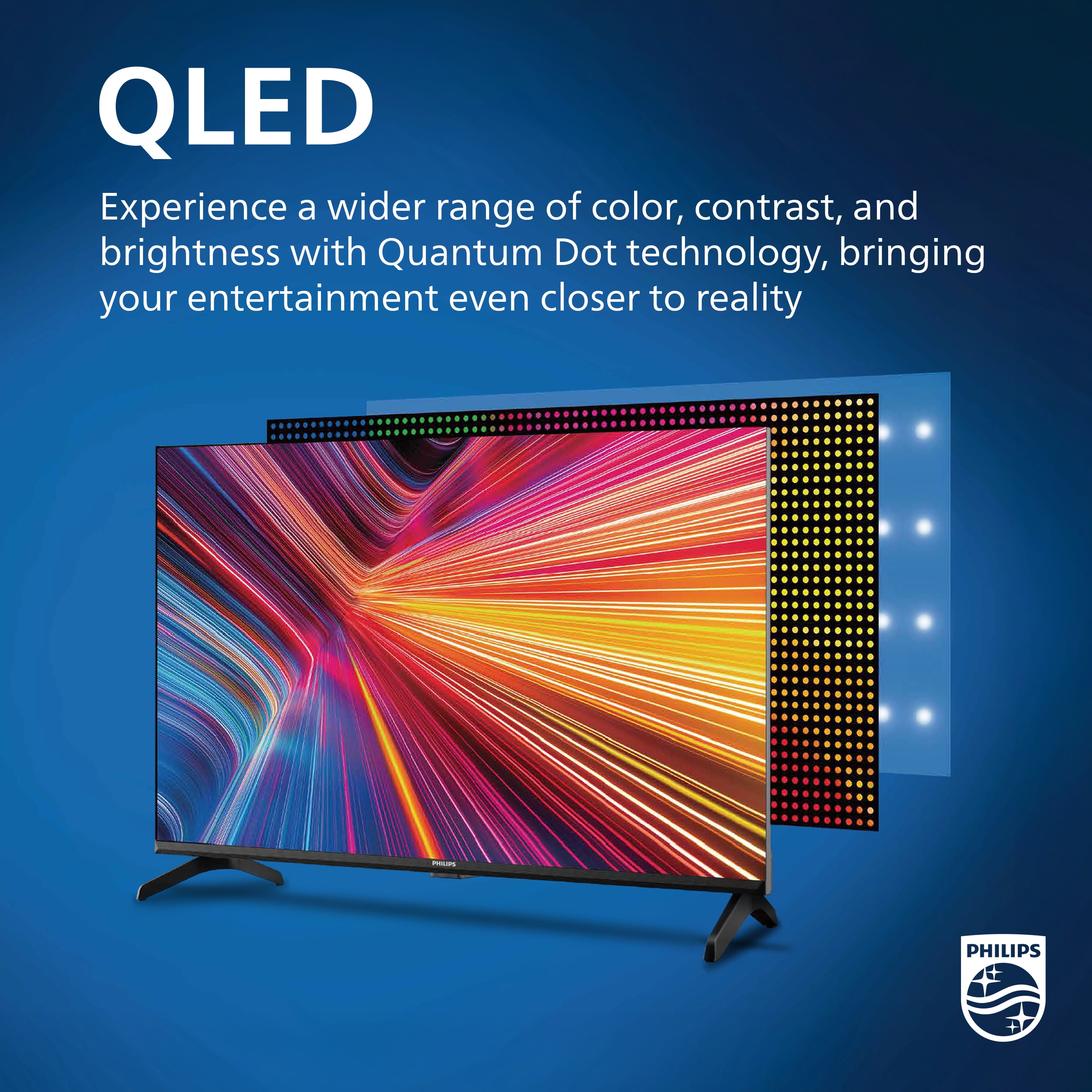 Philips 75-inch Class QLED 4K UHD Google Smart TV (Black, 75 in) wanh4