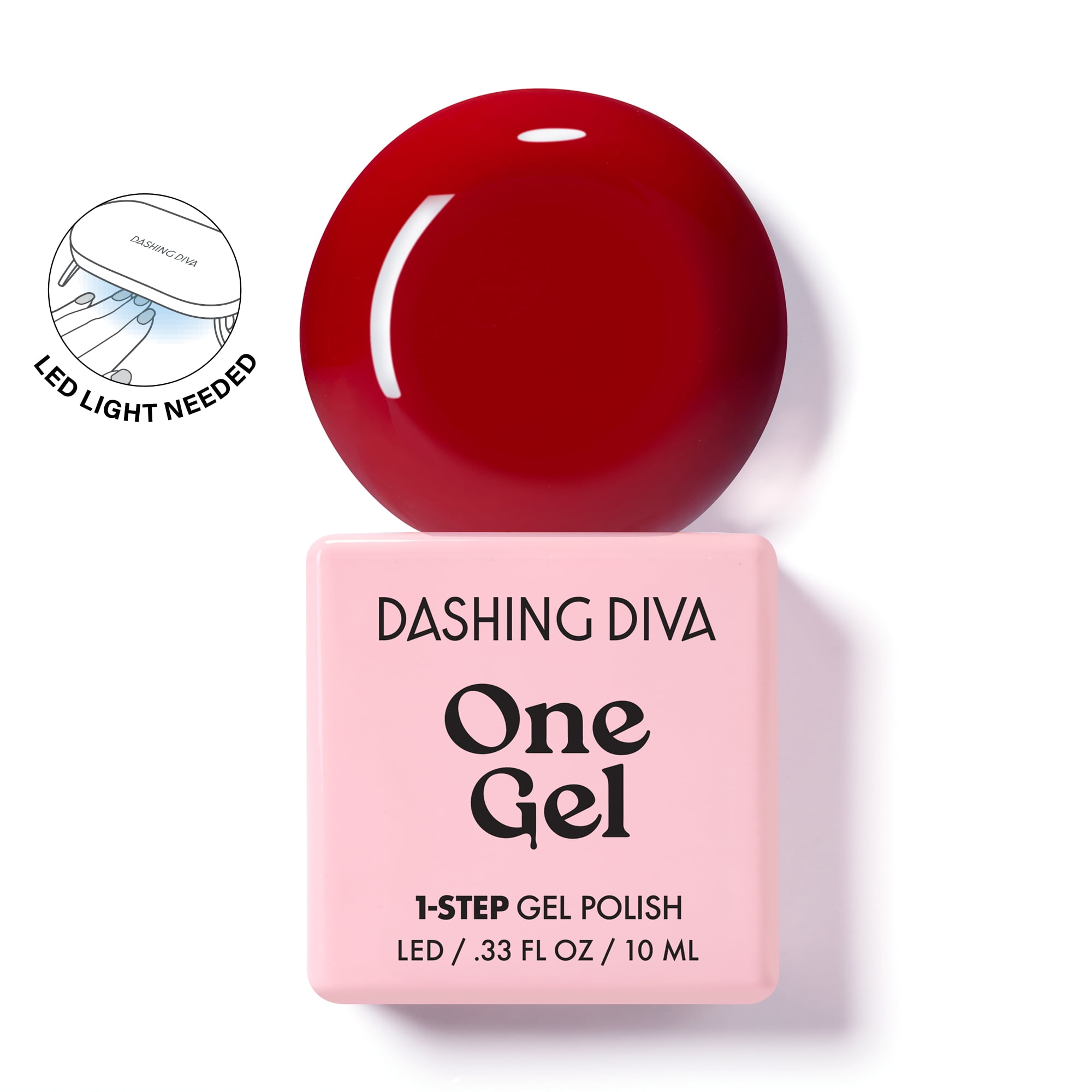 Dashing Diva ONE GEL COLOR Gel Nail Polish, Long-lasting Professional High-shine Finish (Red, 0.34 fl oz) zvq6h