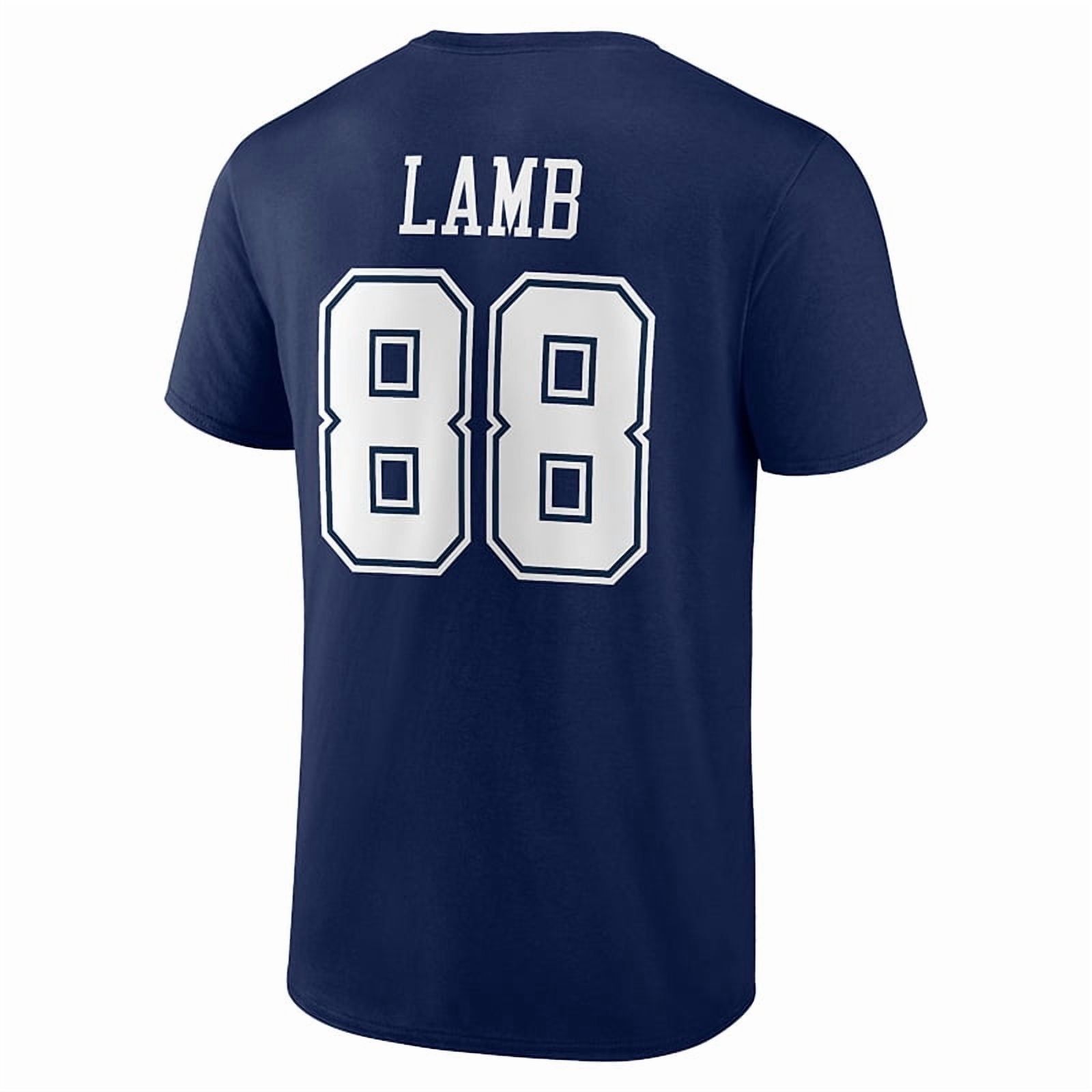 Dallas Cowboys CeeDee Lamb NFL Mens Name & Number Short Sleeve Tee (Blue, S-3XL) lsd42