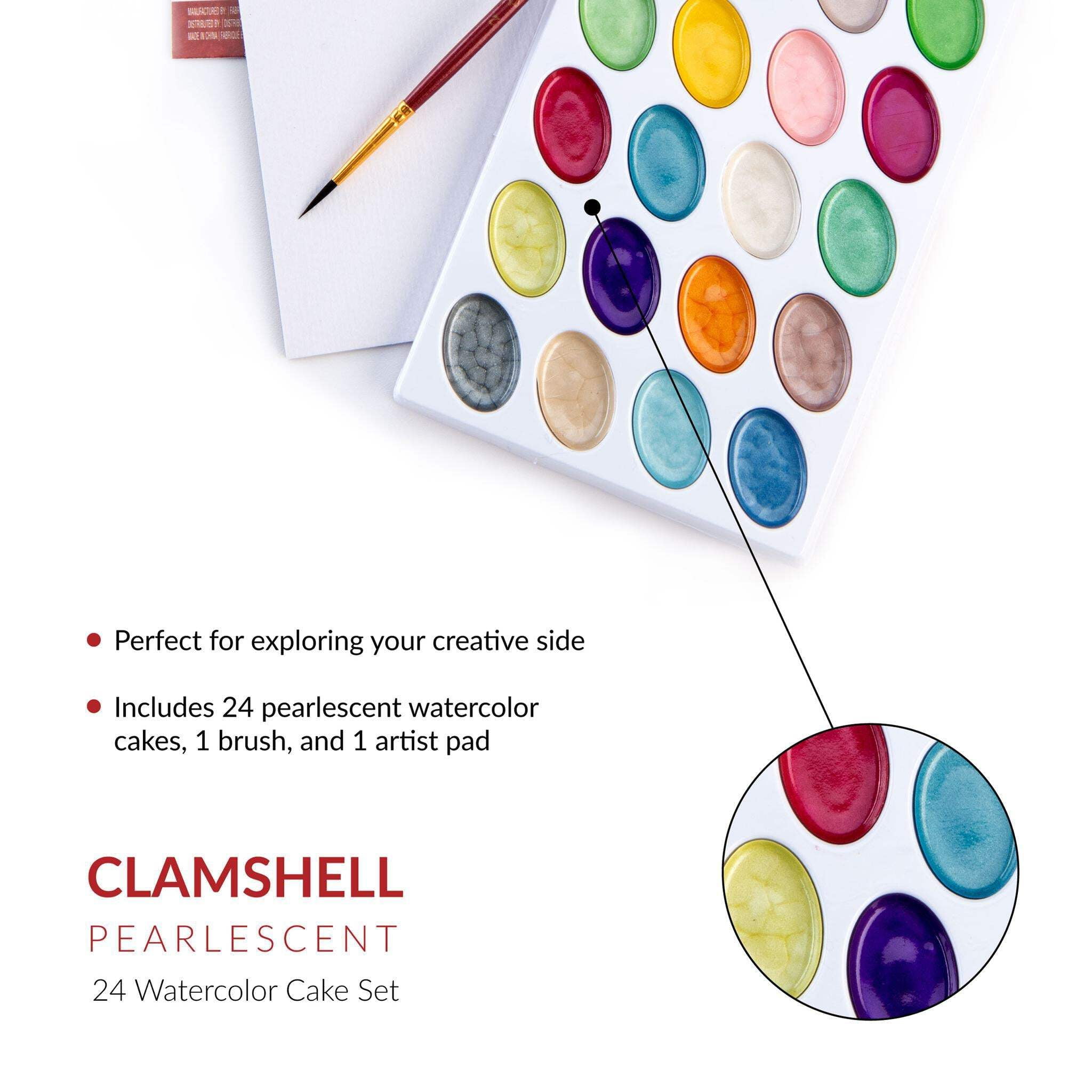 Royal & Langnickel Essentials Pearlescent Watercolor Painting Art Set (Black, 26pc) n4tdt