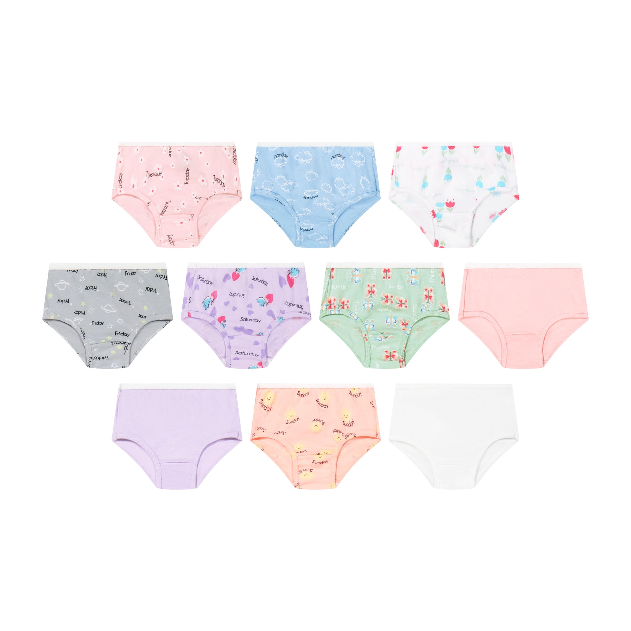 Hanes Toddler Girls Cotton Briefs Underwear (Assorted Colors, 10-Pack) ilq7p