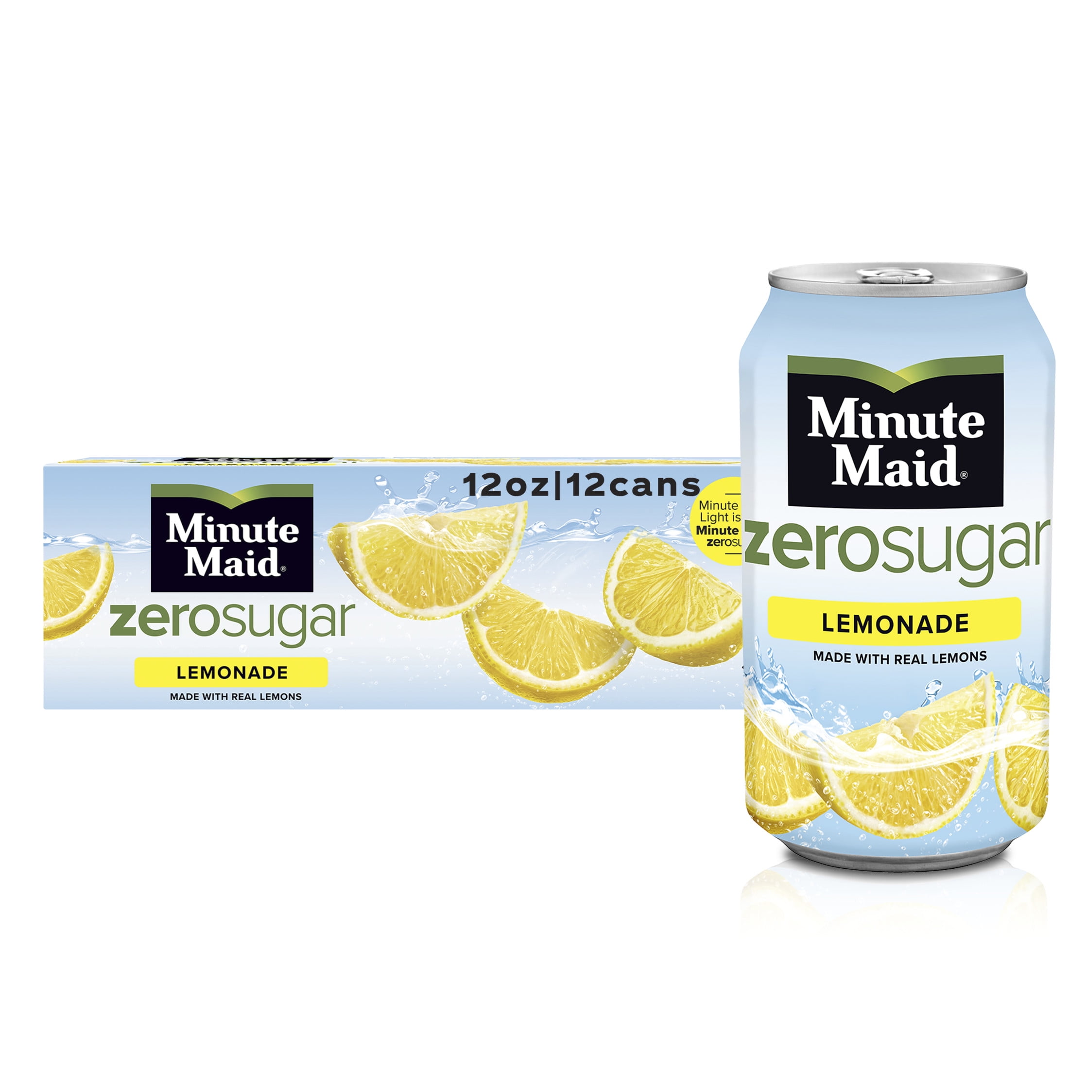 Minute Maid Zero Sugar Lemonade Refreshing Fruit Drink (12 fl oz, 12 Pack) hh0rk