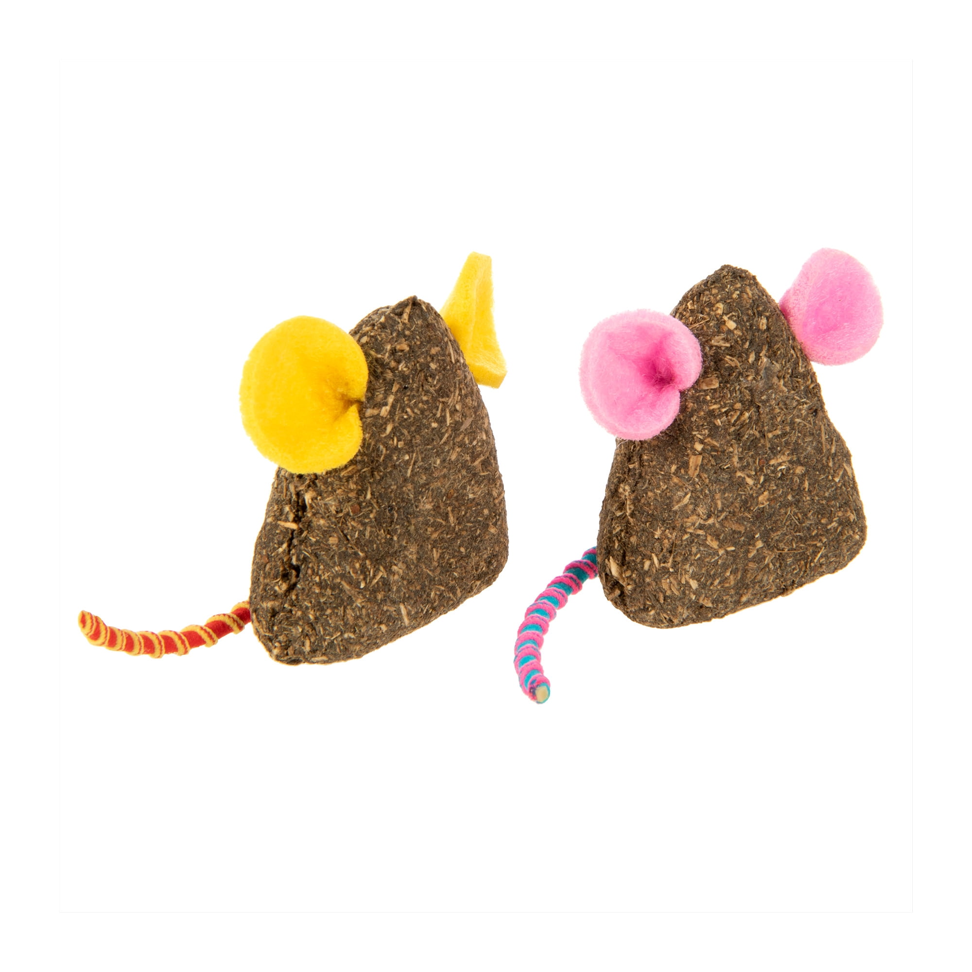 SmartyKat Mousy Mayhem Compressed Catnip Mice Interactive Cat Toys (Pink & Orange, 2-Piece Set) itgua