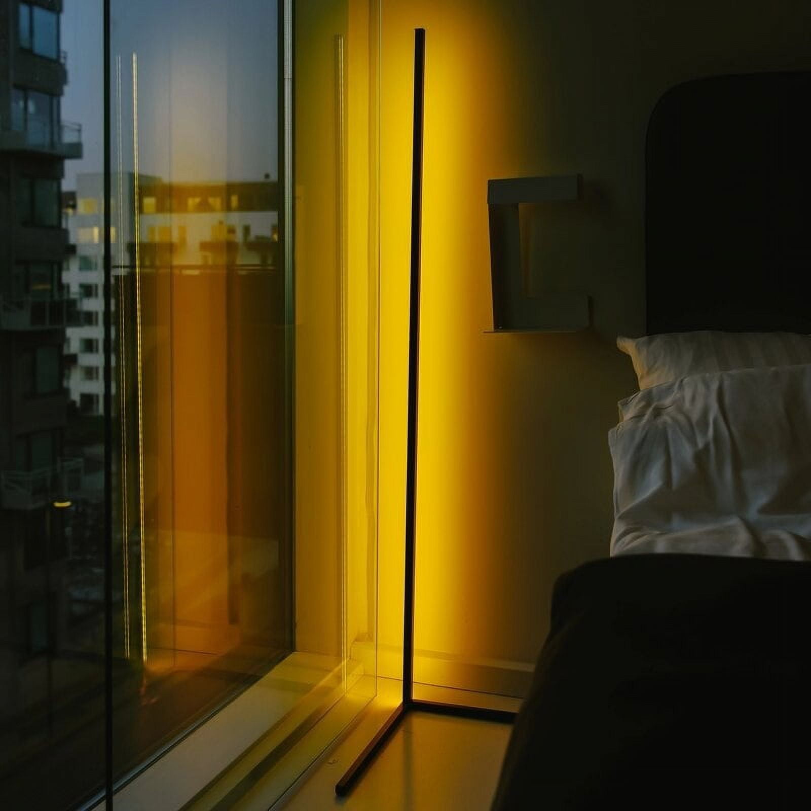 EP Light RGB Metal Corner Floor Lamp Minimalist LED Standing Light with Remote Control (55 in) o15t9
