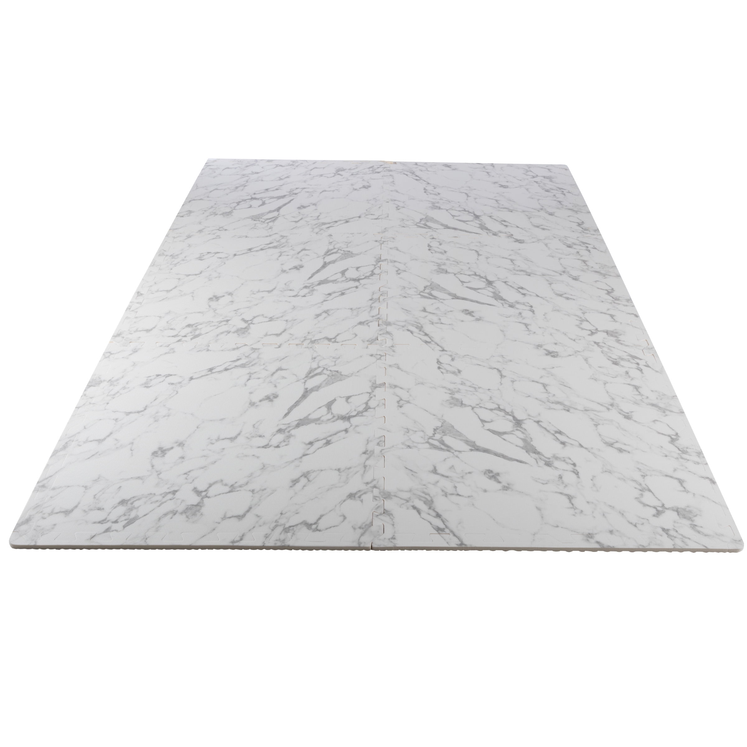 Stalwart Foam Floor Tiles Interlocking Gym Mat and Baby Play Area (White Marble, 24 sq ft) afiu2